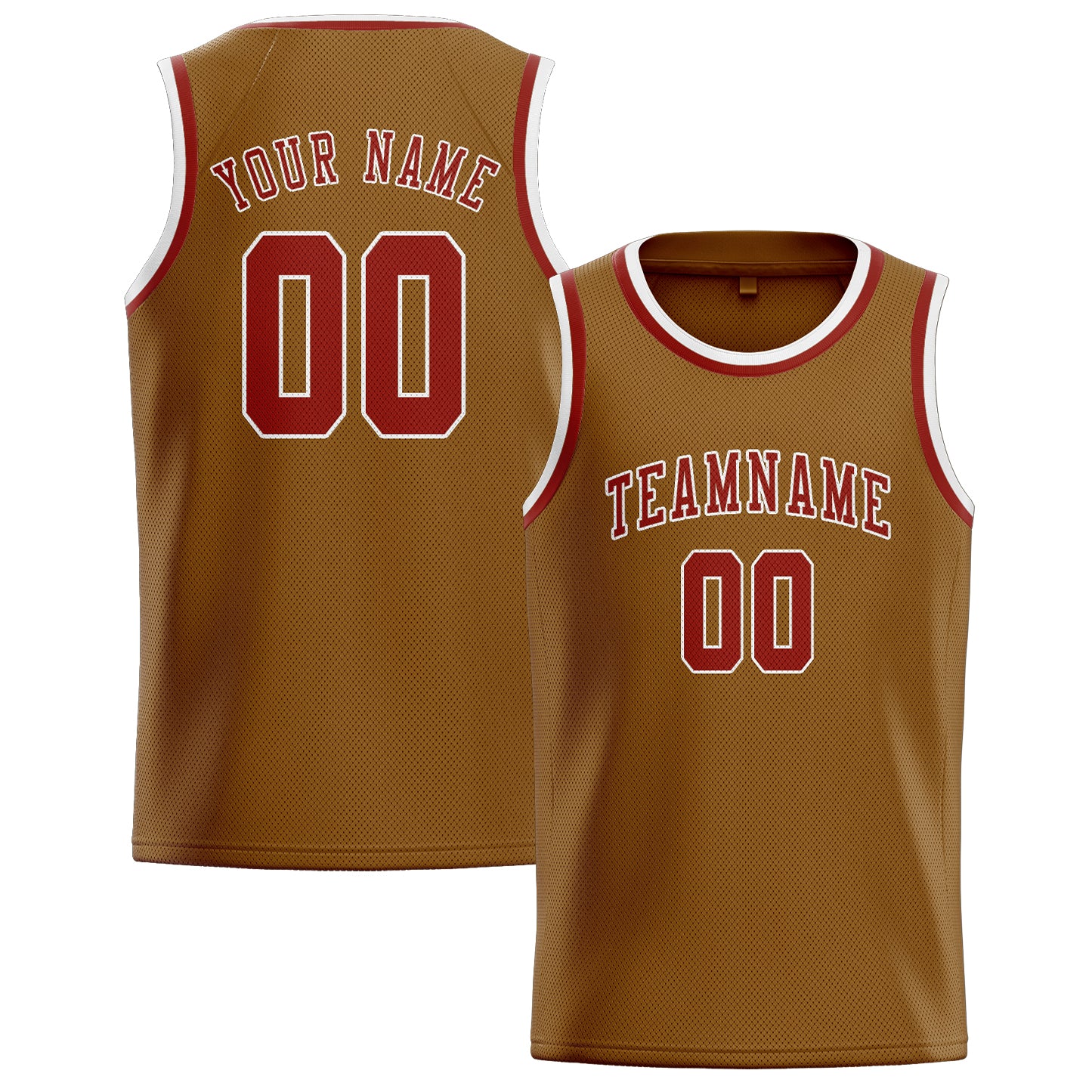 Custom Khaki Coral Red Basketball Jersey
