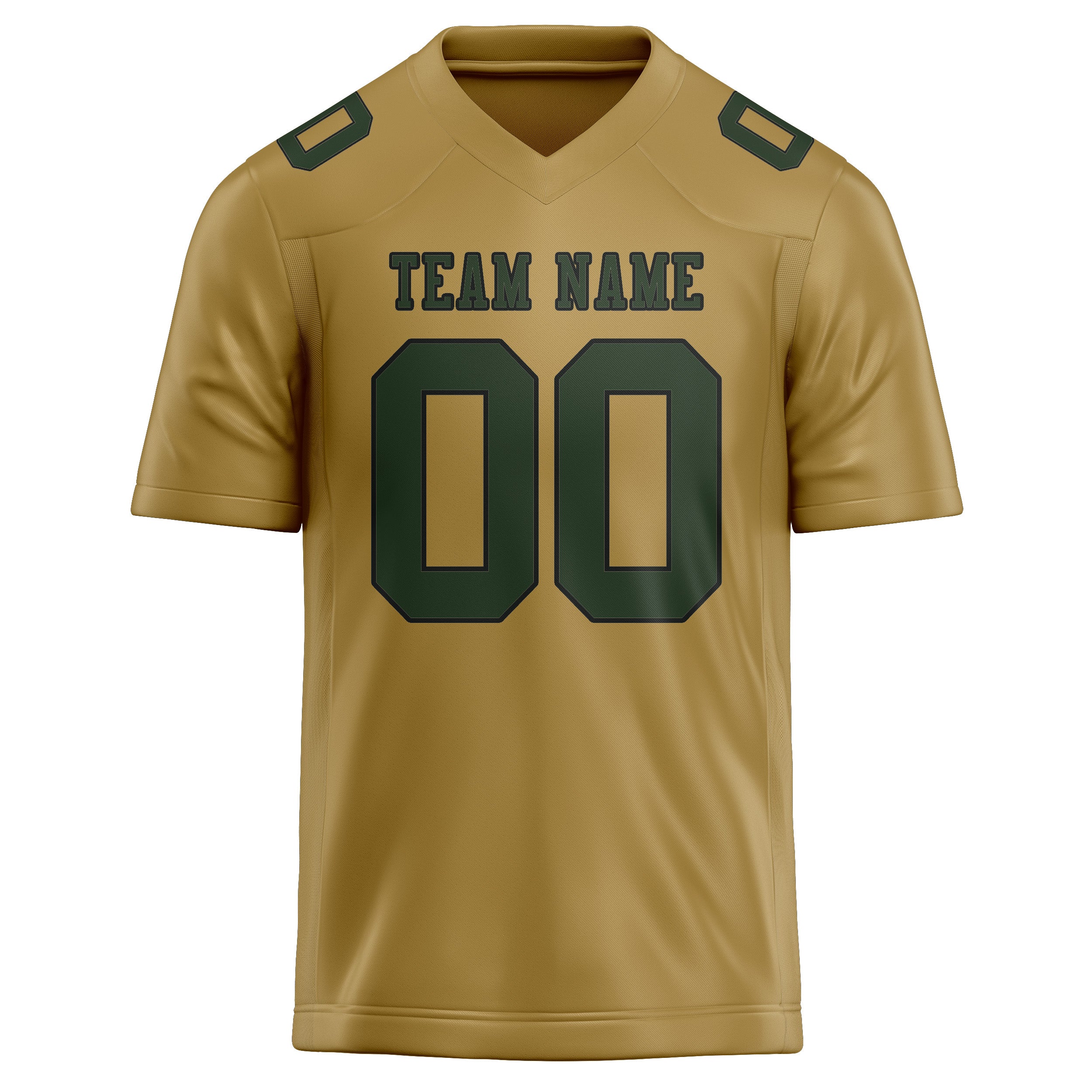 Custom Khaki Dark Green Football Jersey