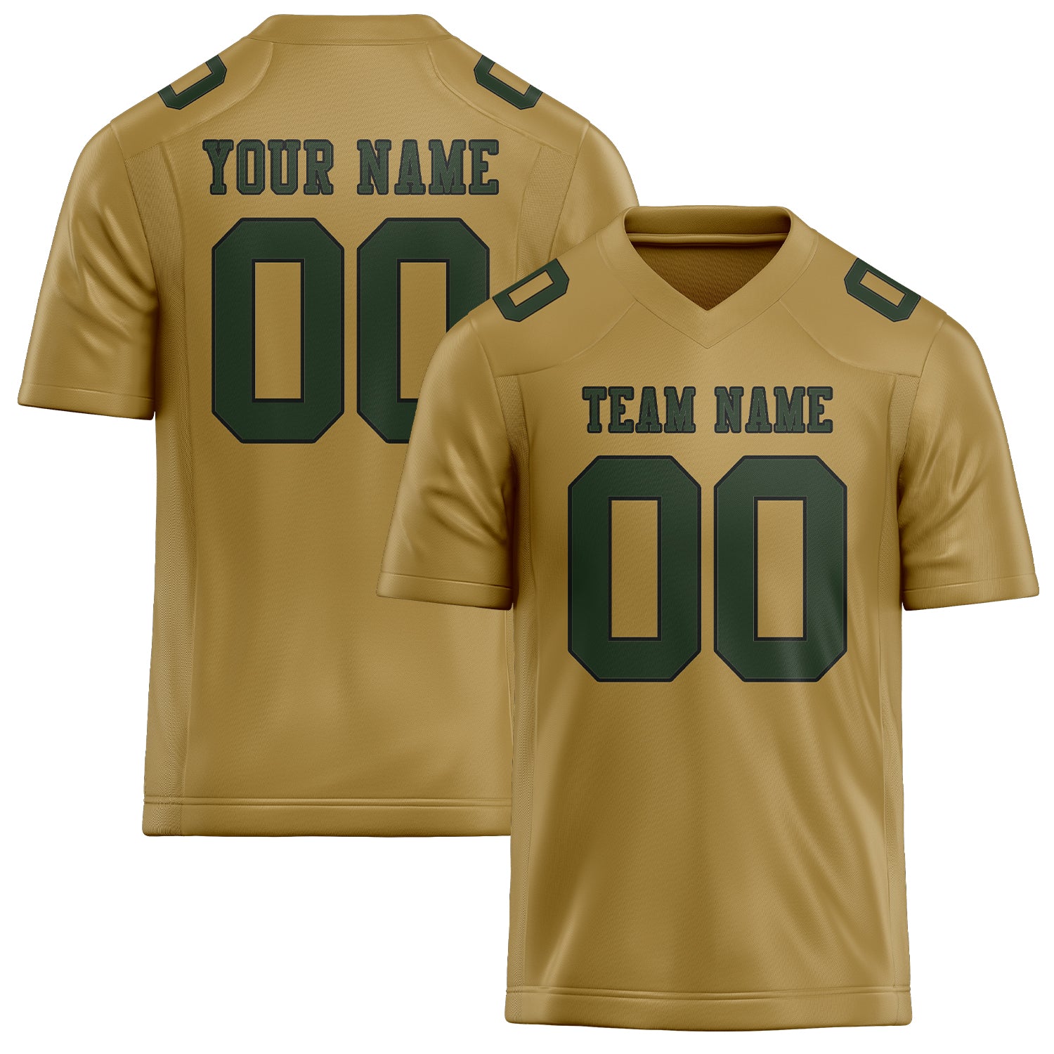 Custom Khaki Dark Green Football Jersey