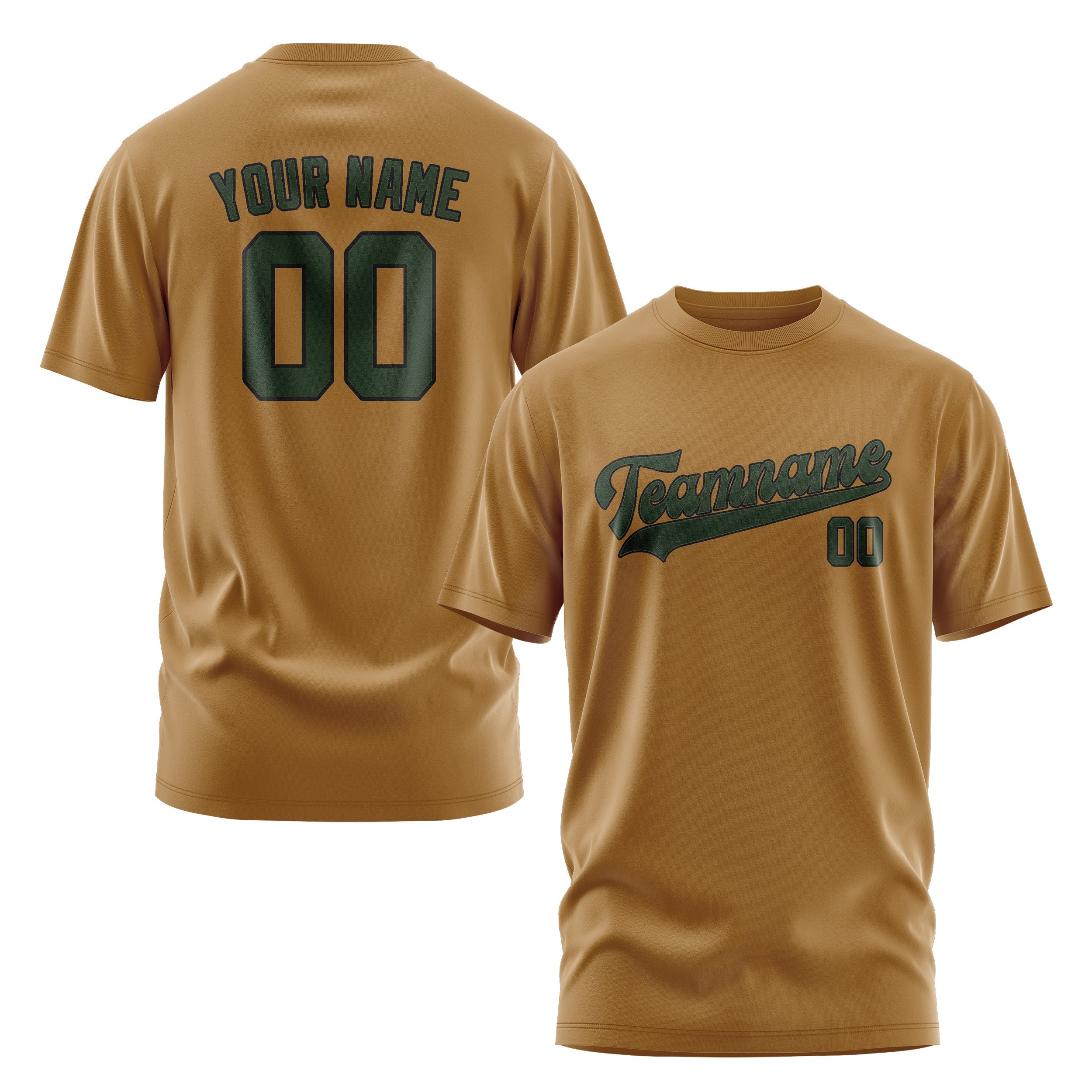 Custom Khaki Dark Green T-Shirt