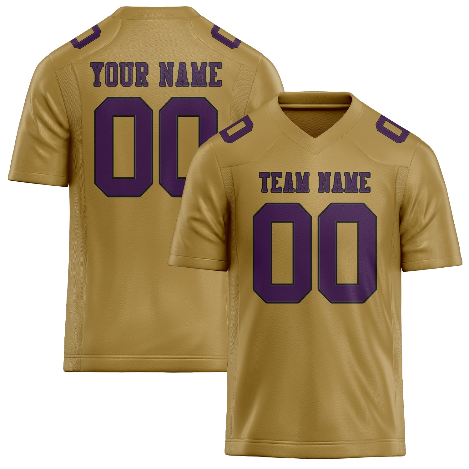 Custom Khaki Purple Football Jersey