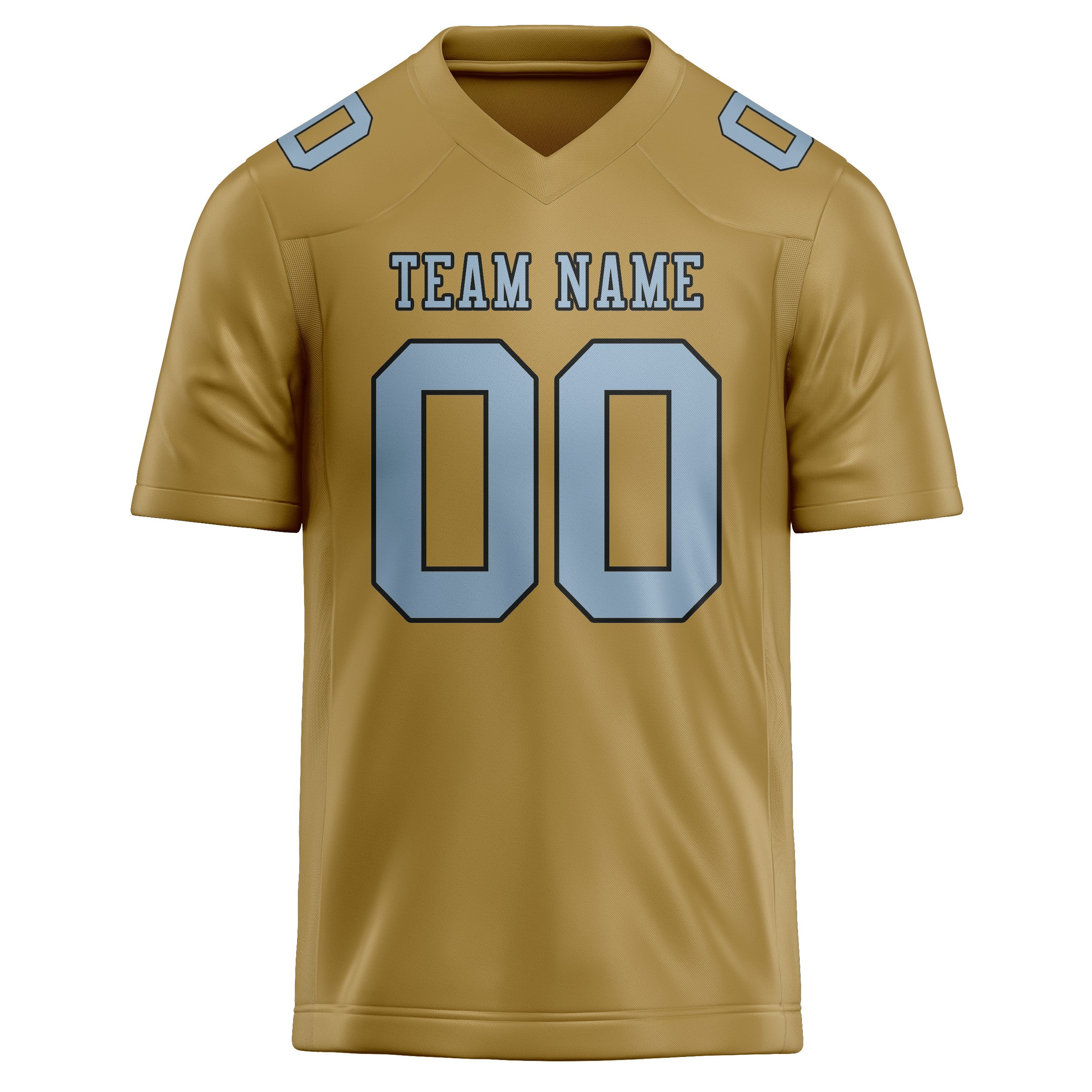 Custom Khaki Light Blue Football Jersey
