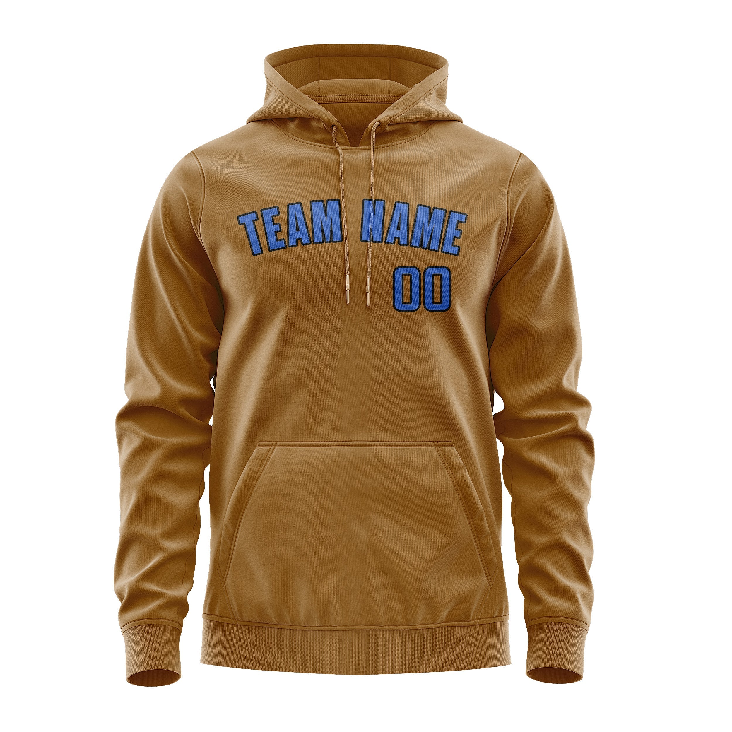 Custom Khaki Sky Blue Hoodie