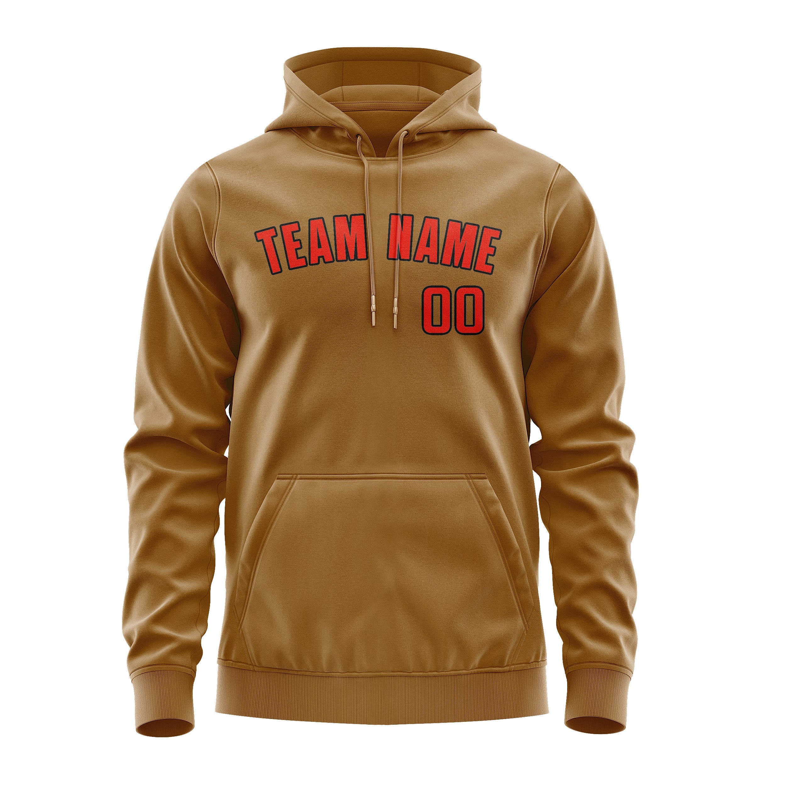 Custom Khaki Orange Red Hoodie