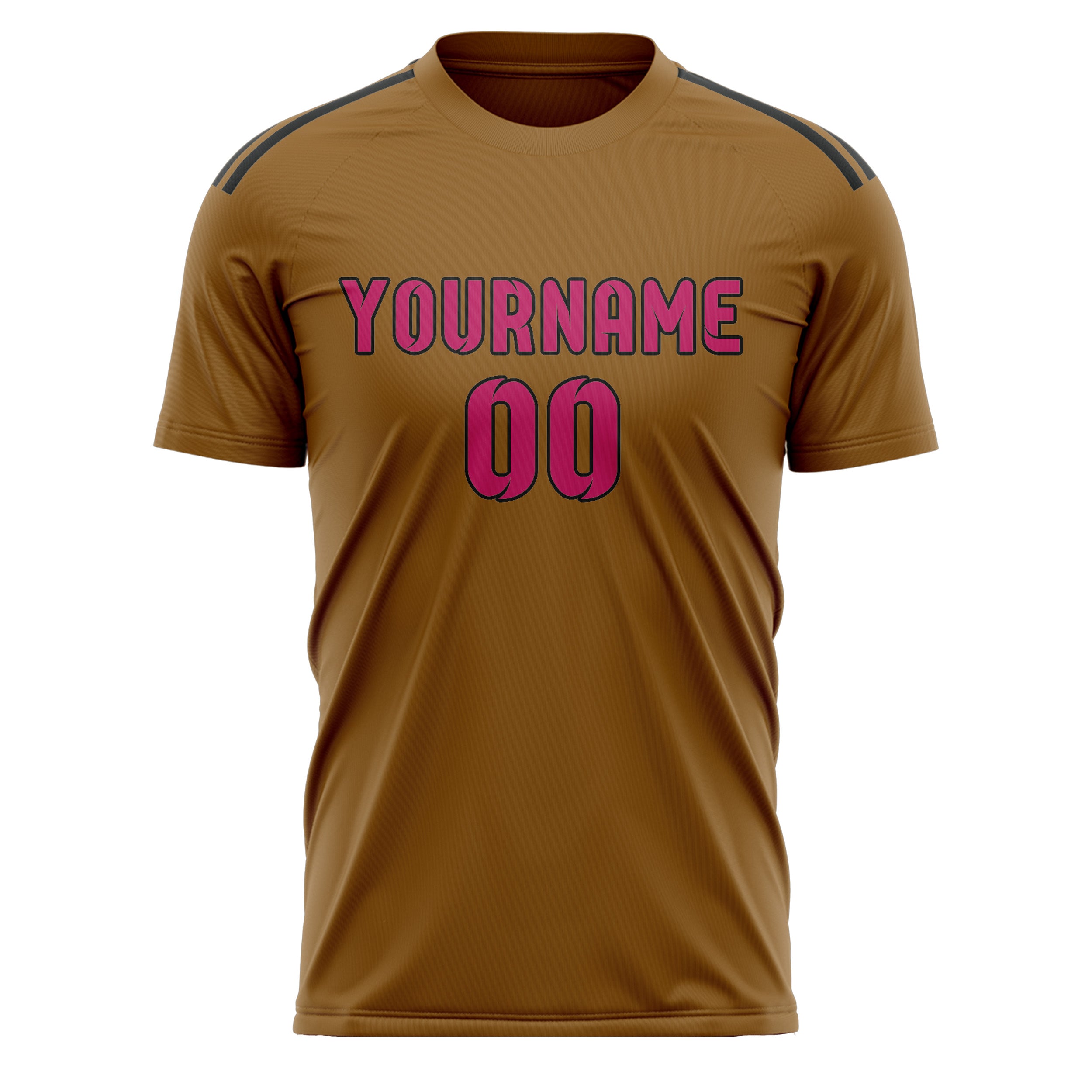 Custom Khaki Pink Soccer Jersey