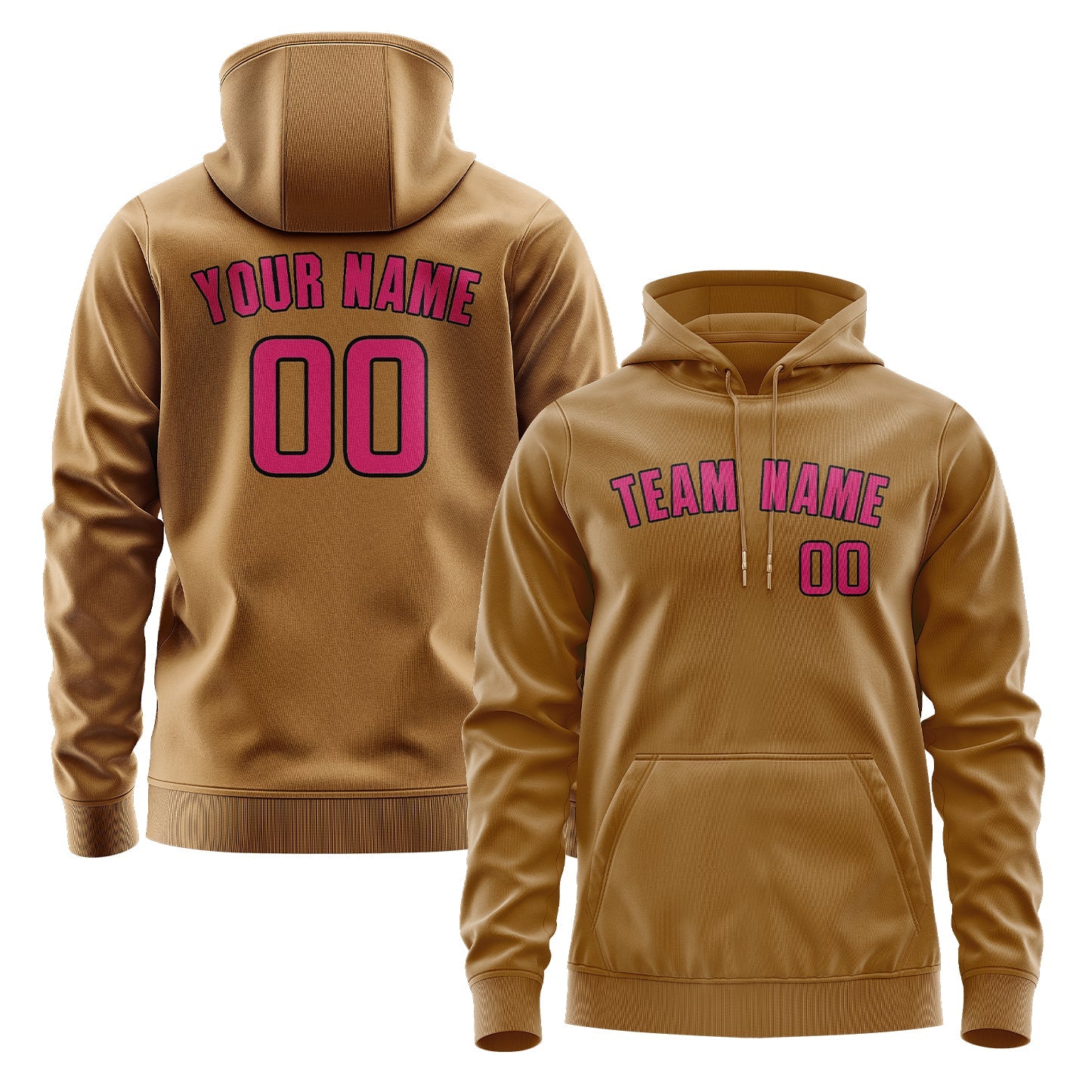 Custom Khaki Pink Hoodie