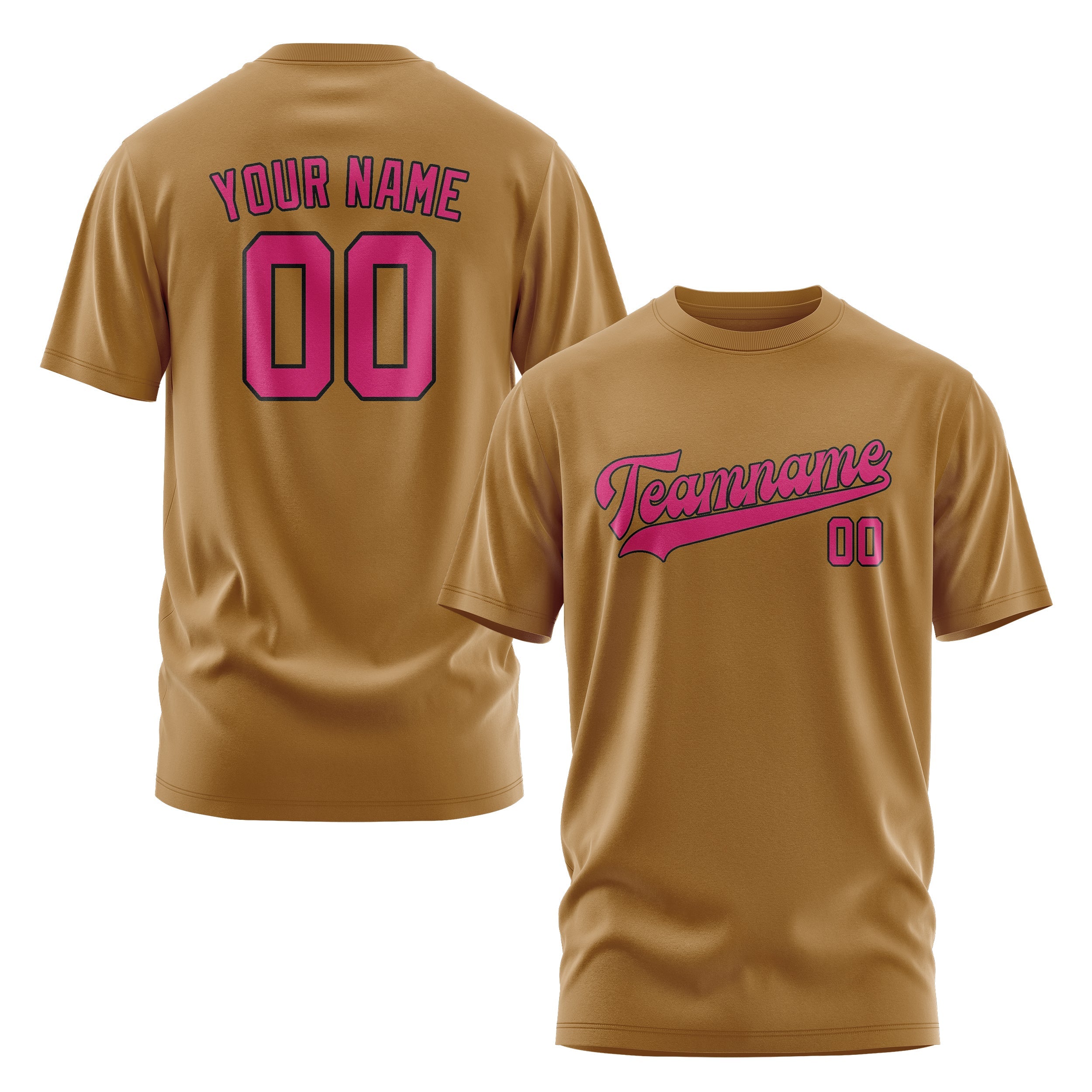 Custom Khaki Pink T-Shirt
