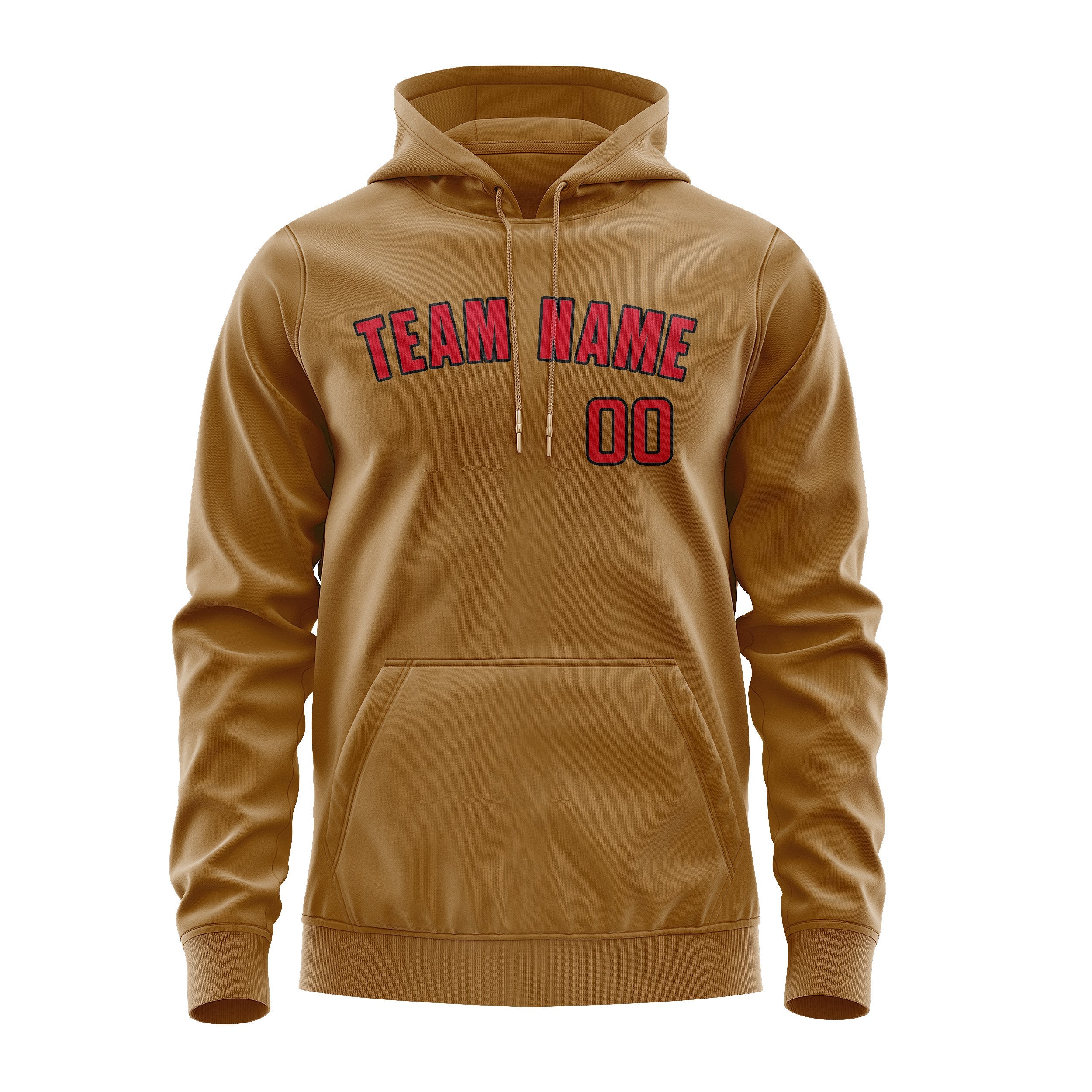 Custom Khaki Red Hoodie