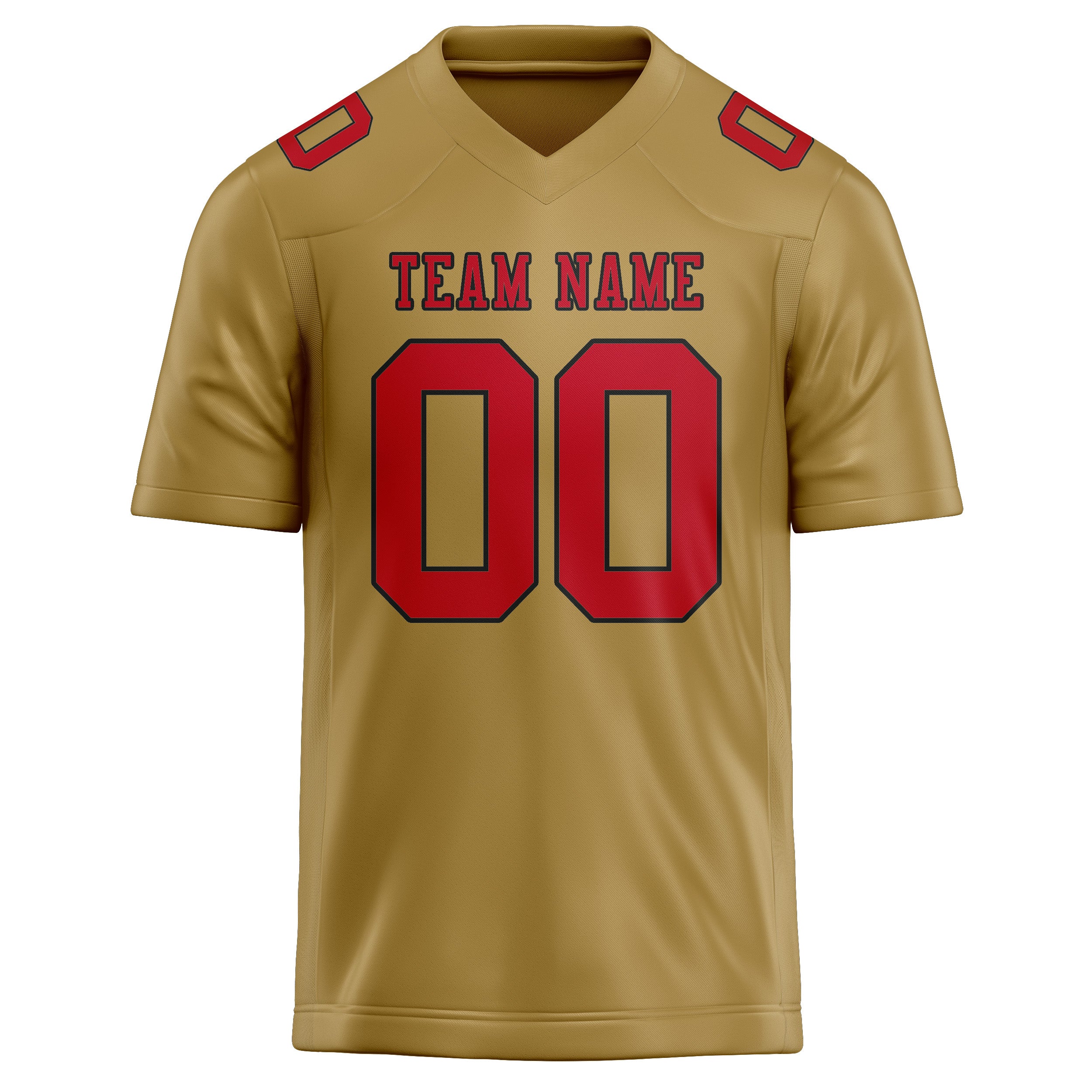Custom Khaki Red Football Jersey