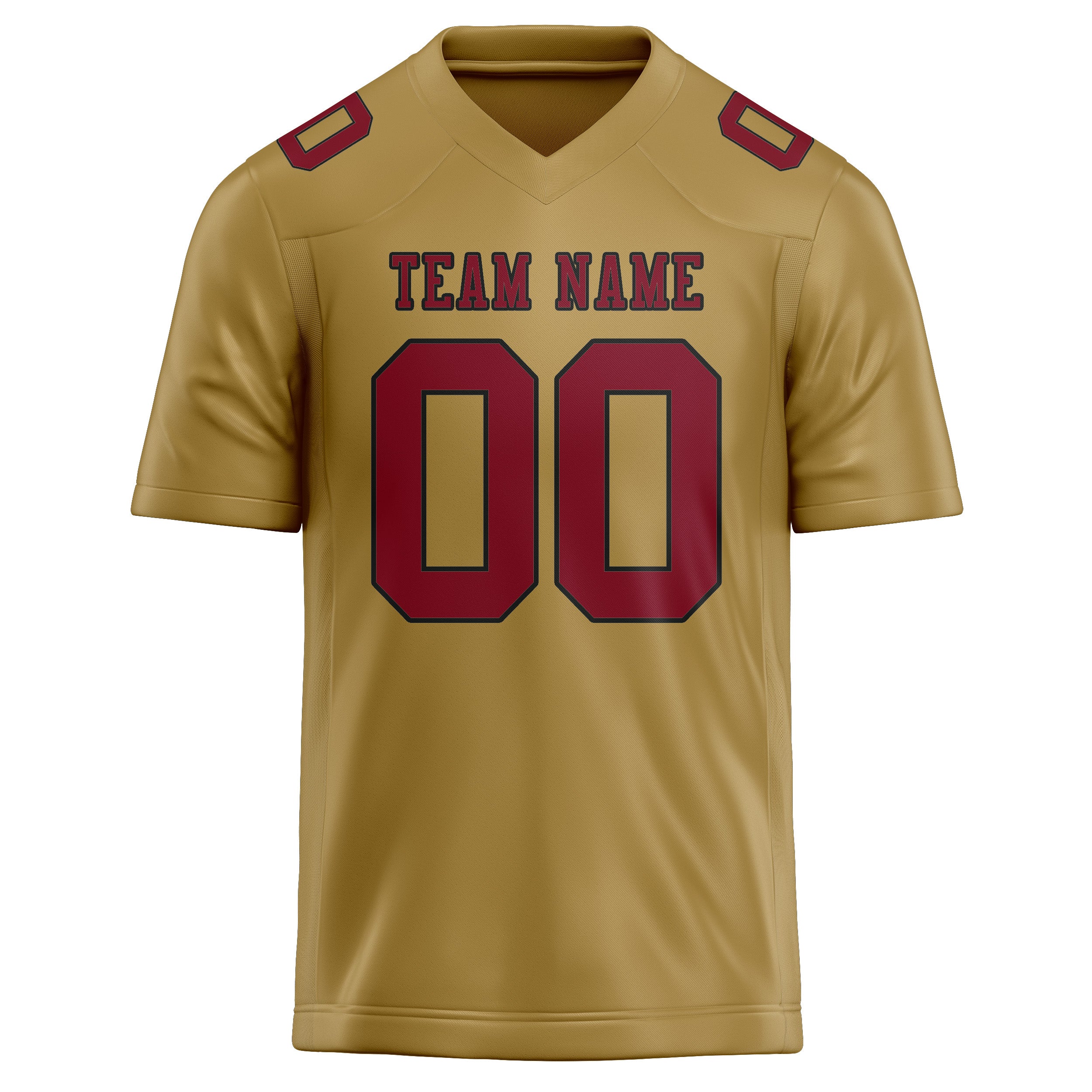 Custom Khaki Crimson Red Football Jersey