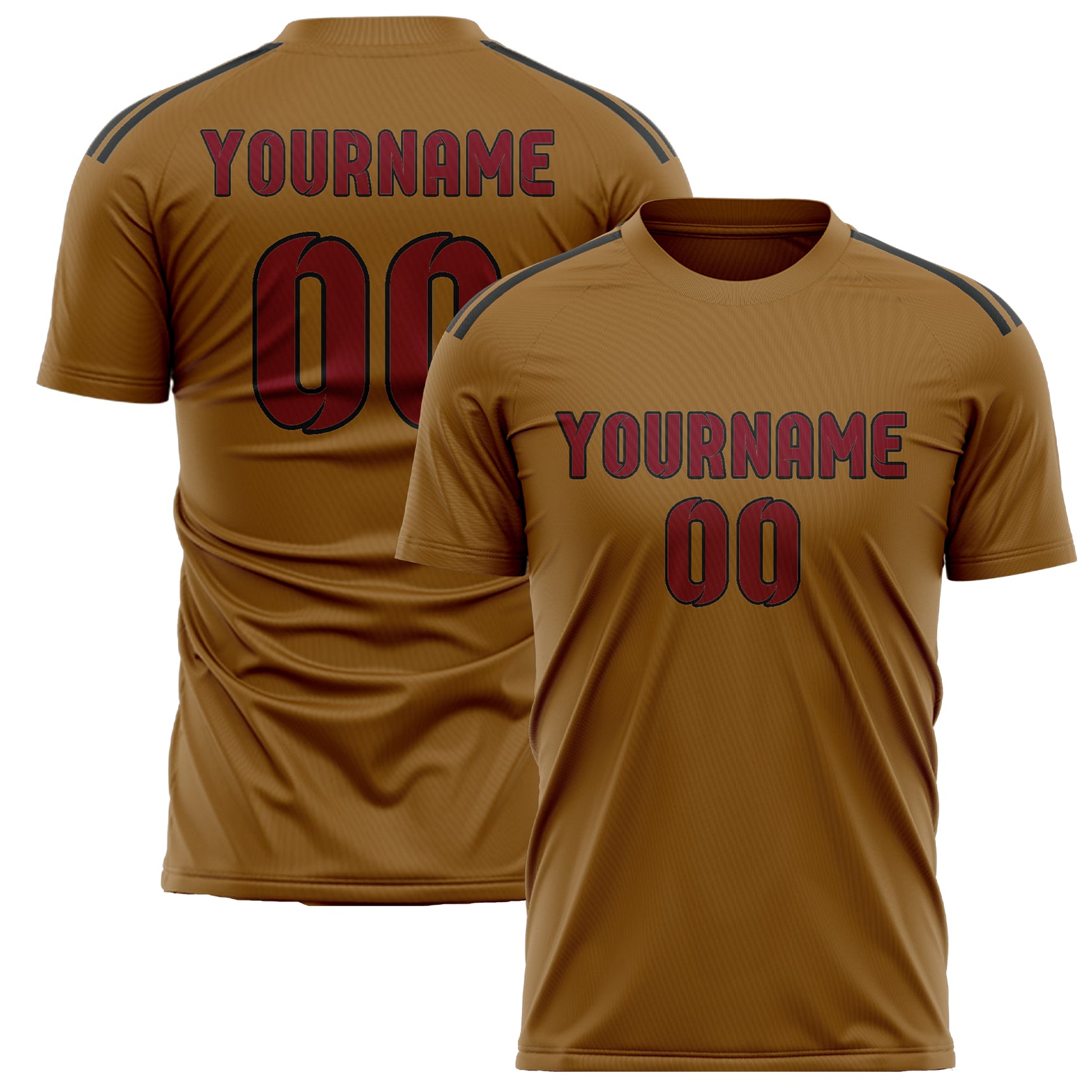 Custom Khaki Crimson Red Soccer Jersey