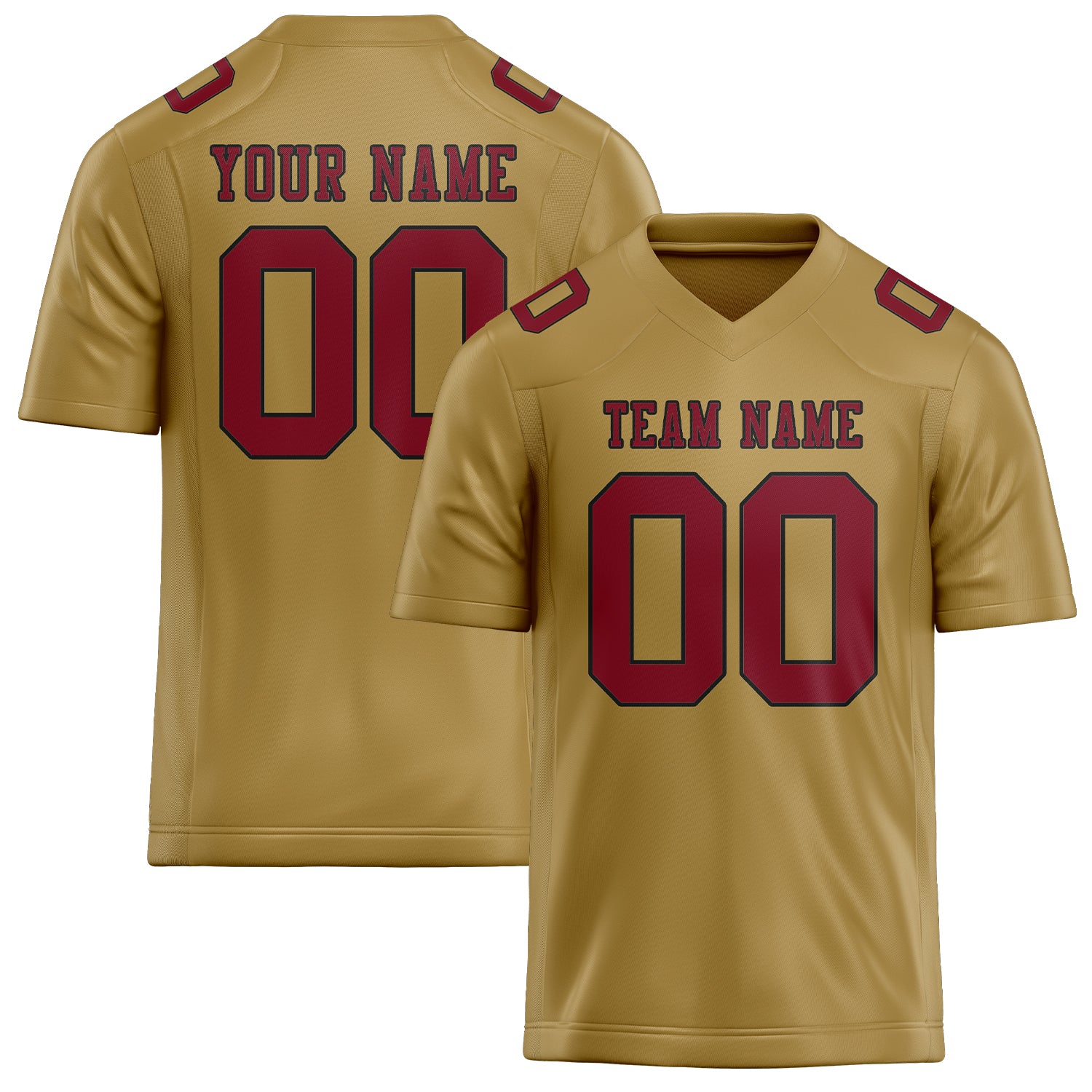 Custom Khaki Crimson Red Football Jersey