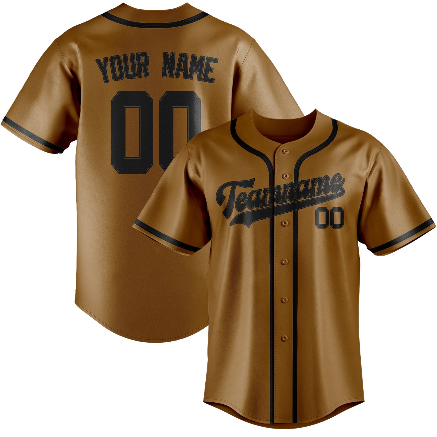 Custom Khaki Black Baseball Jersey