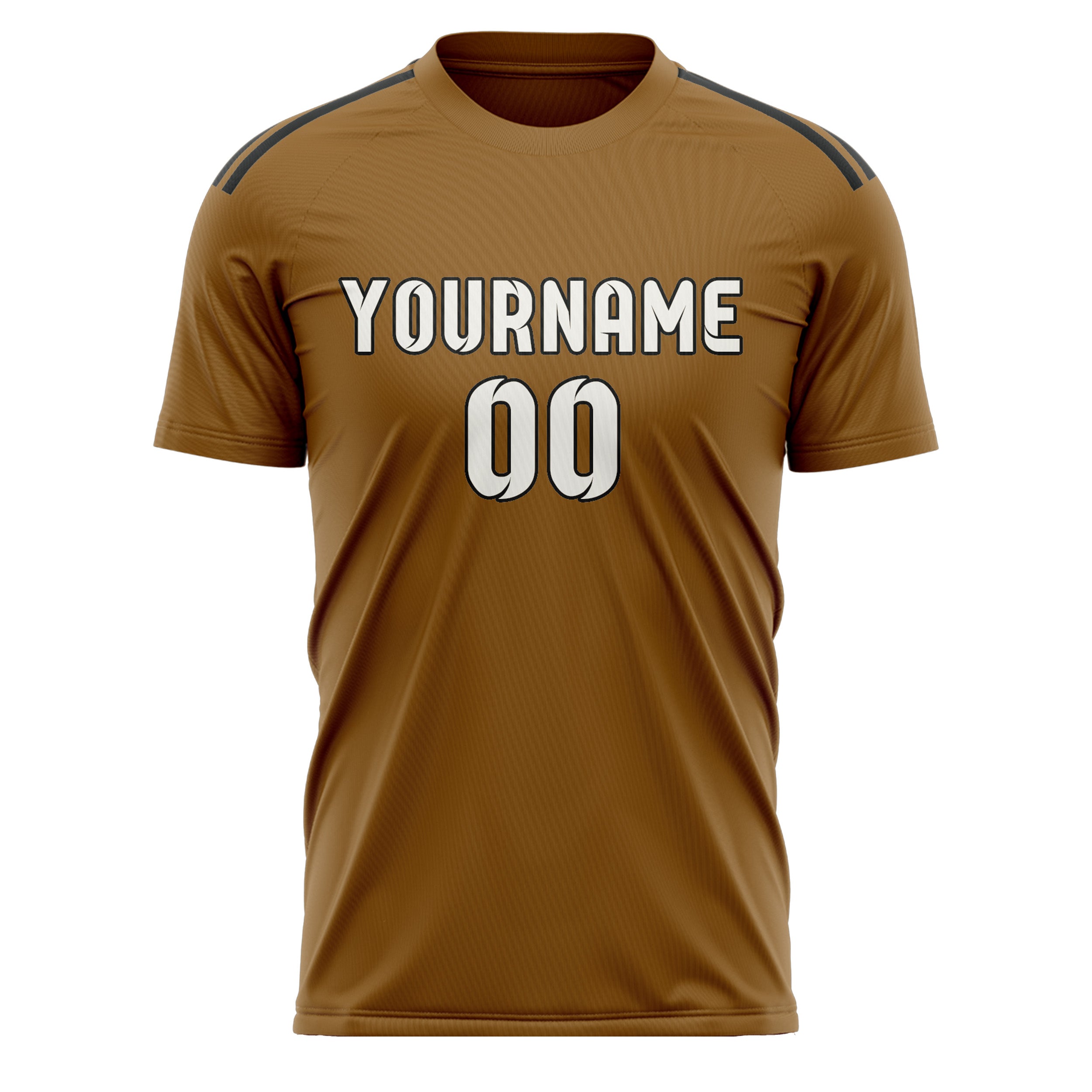 Custom Khaki White Soccer Jersey