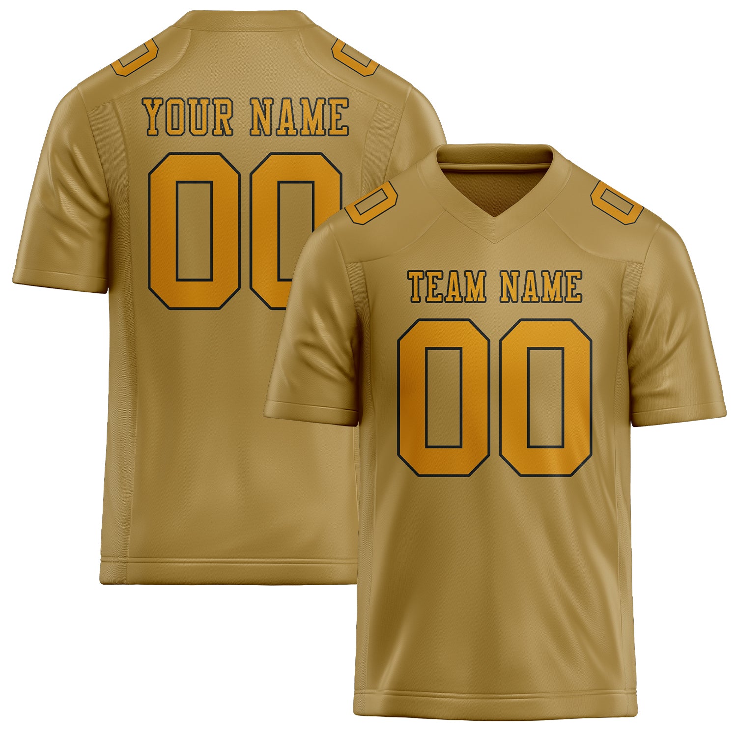 Custom Khaki Yellow Football Jersey