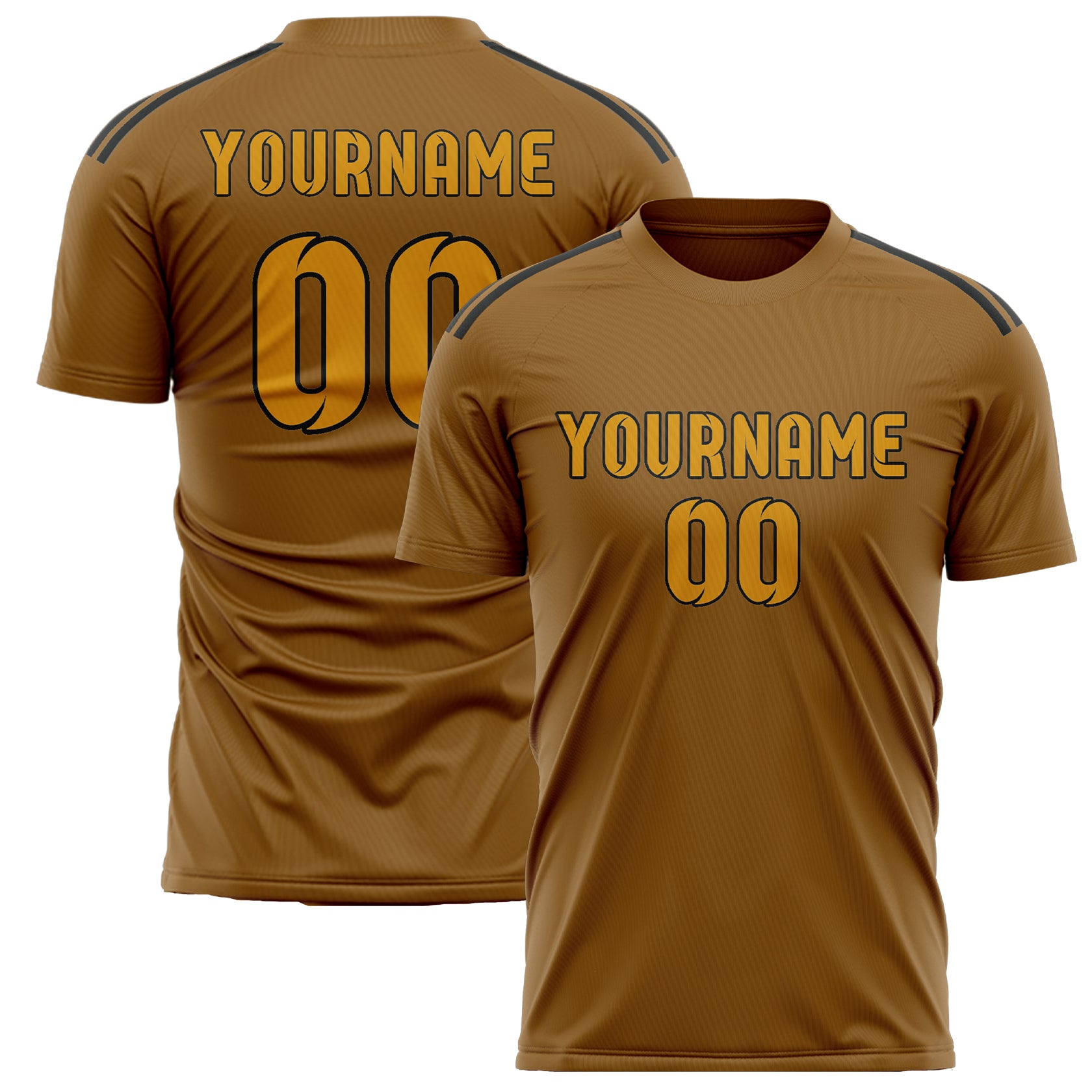 Custom Khaki Yellow Soccer Jersey