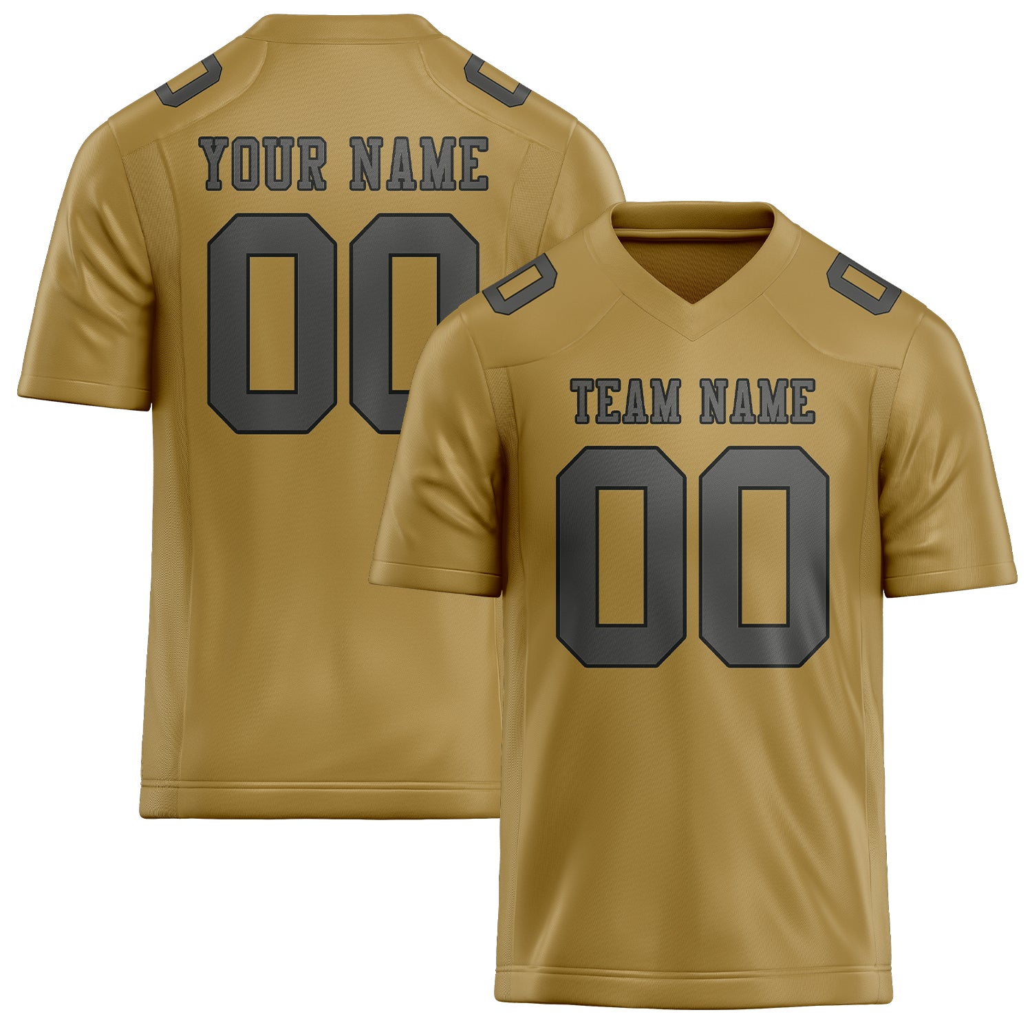 Custom Khaki Dark Grey Football Jersey