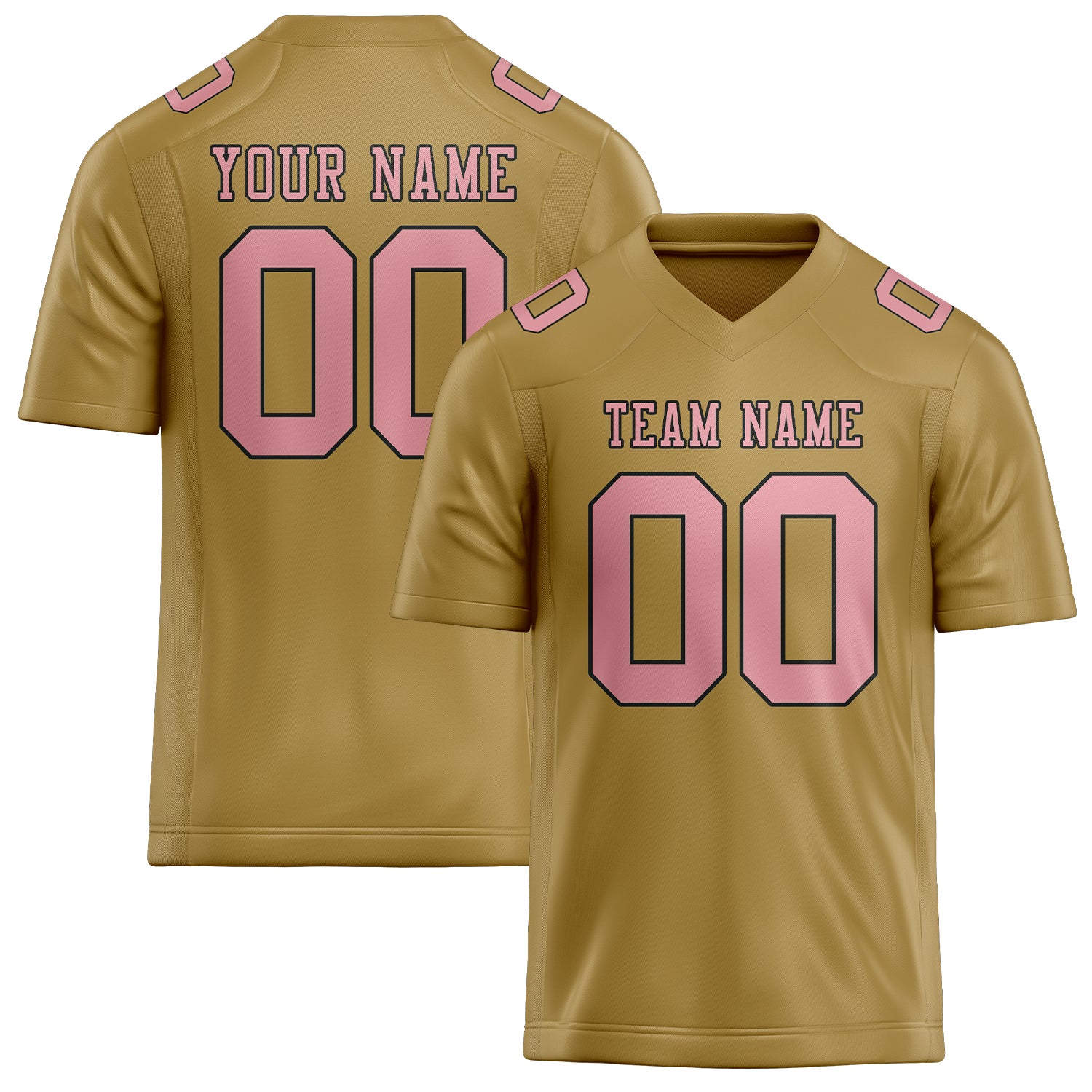 Custom Khaki Light Pink Football Jersey