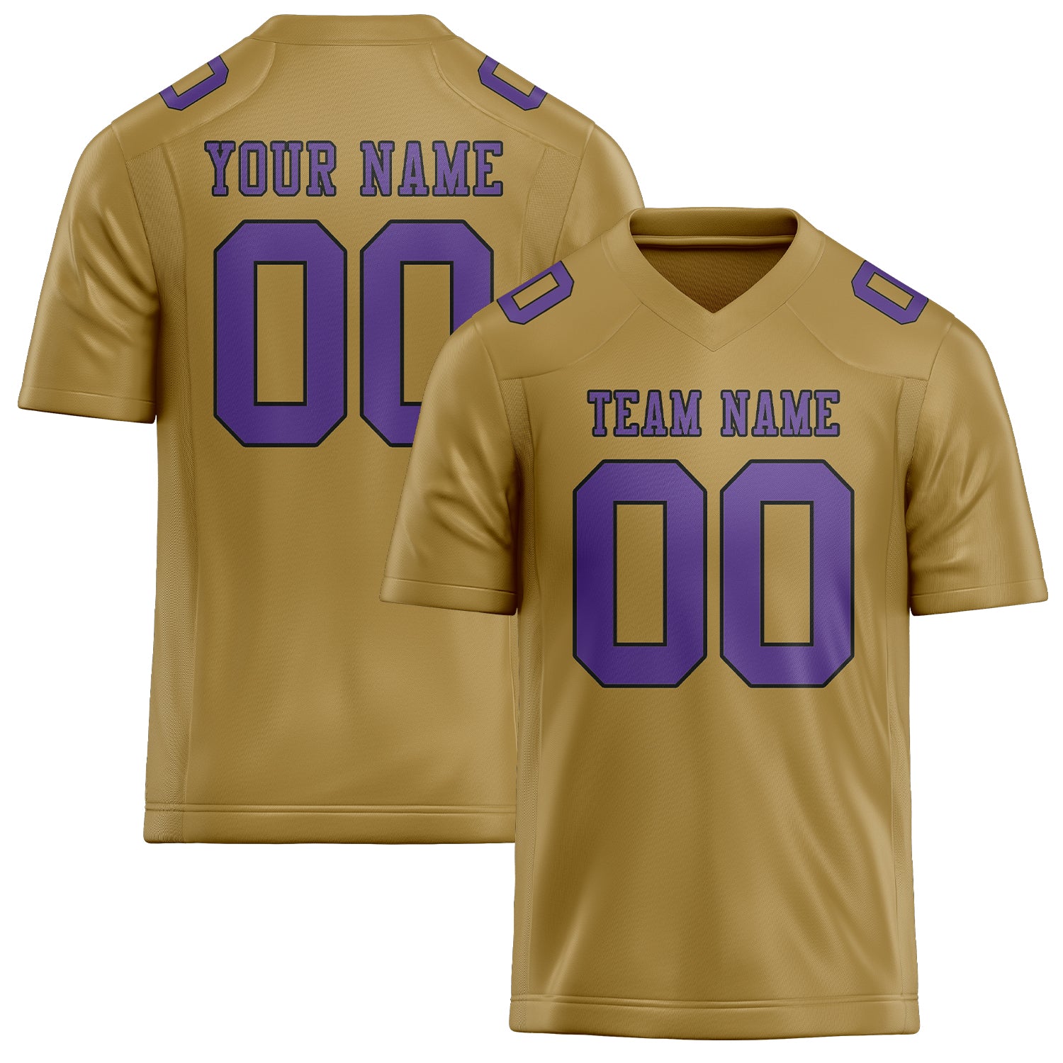 Custom Khaki Light Purple Football Jersey