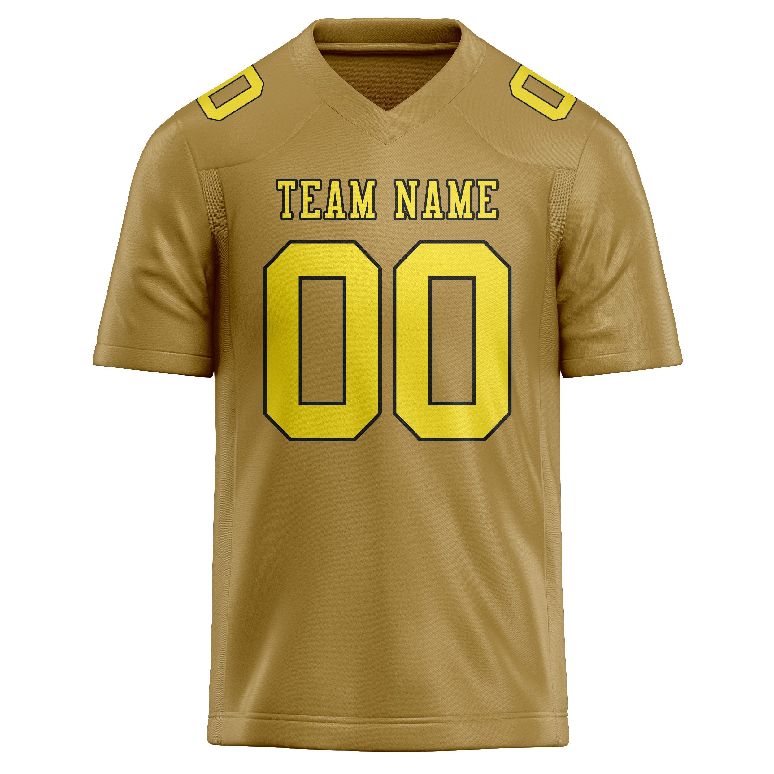 Custom Khaki Light Yellow Football Jersey