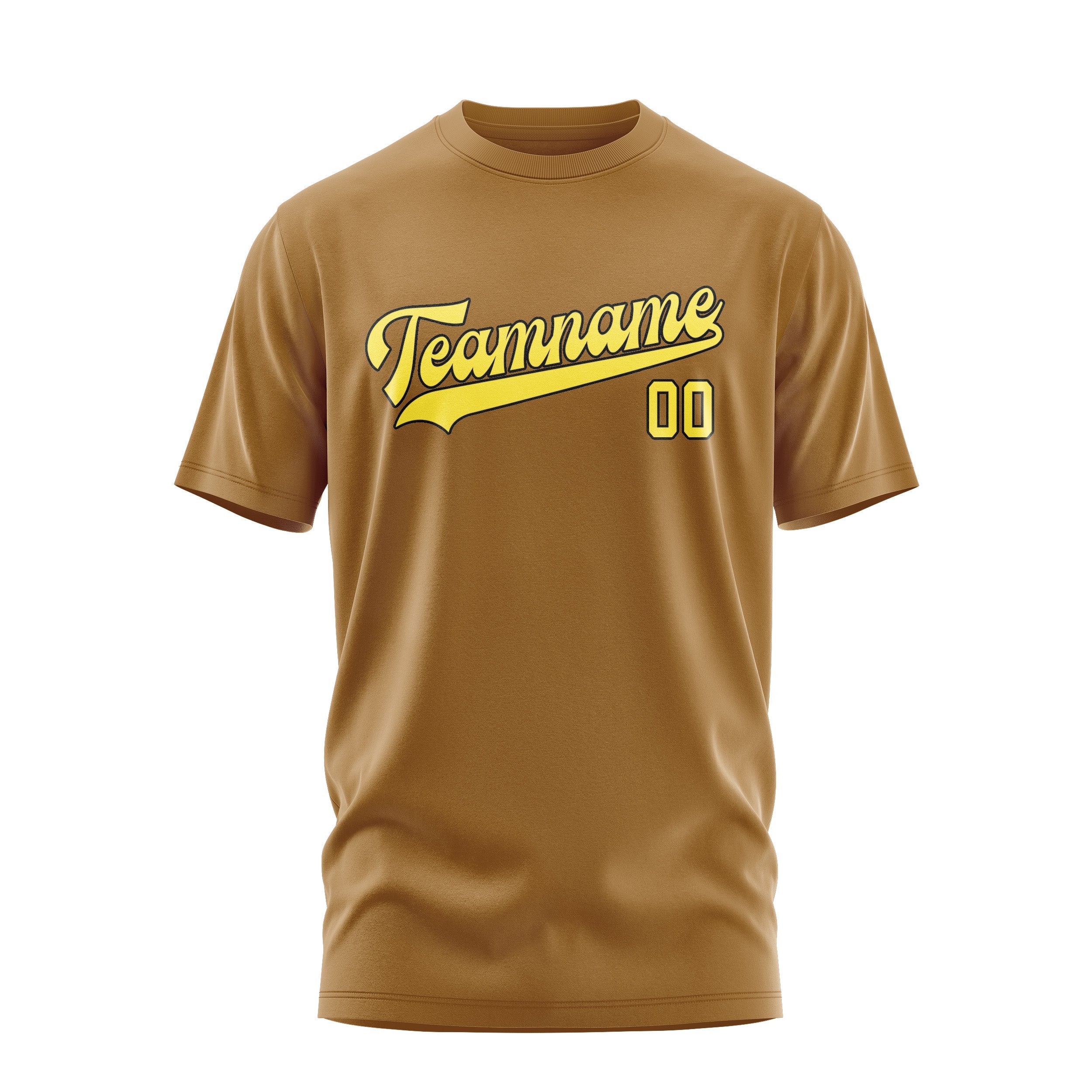 Custom Khaki Light Yellow T-Shirt