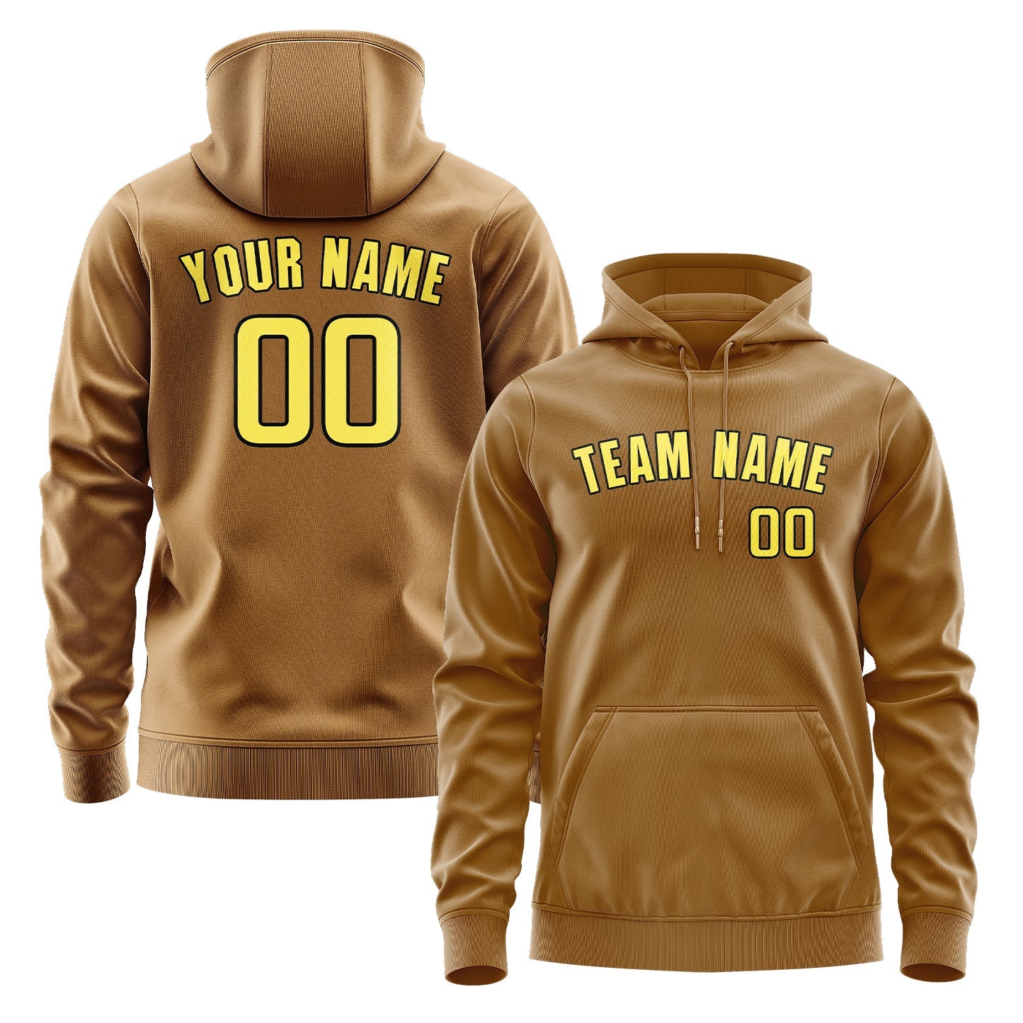 Custom Khaki Light Yellow Hoodie