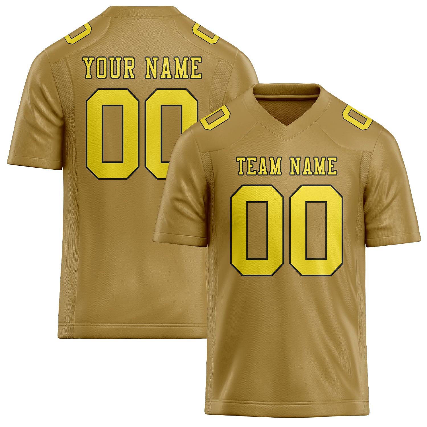 Custom Khaki Light Yellow Football Jersey