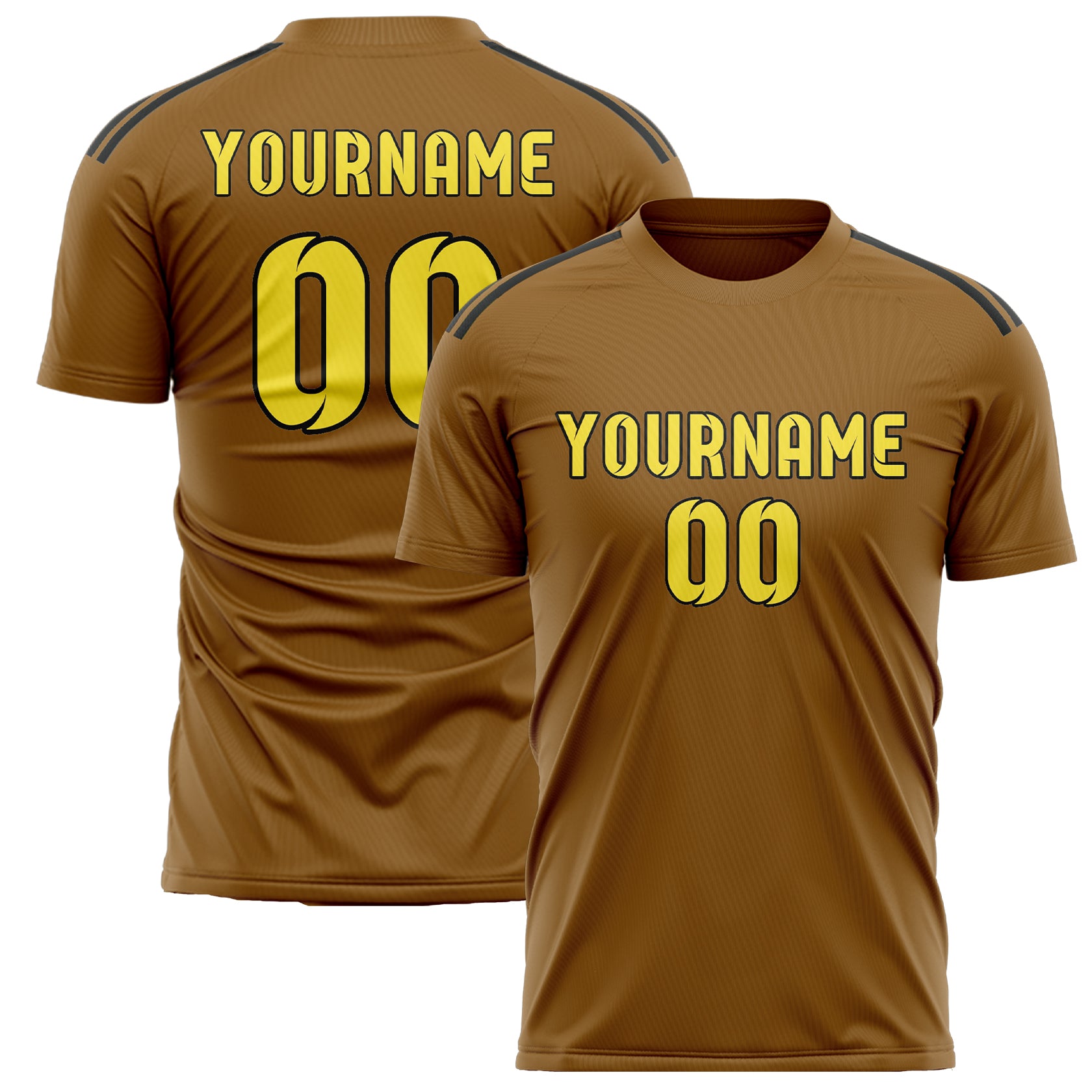 Custom Khaki Light Yellow Soccer Jersey