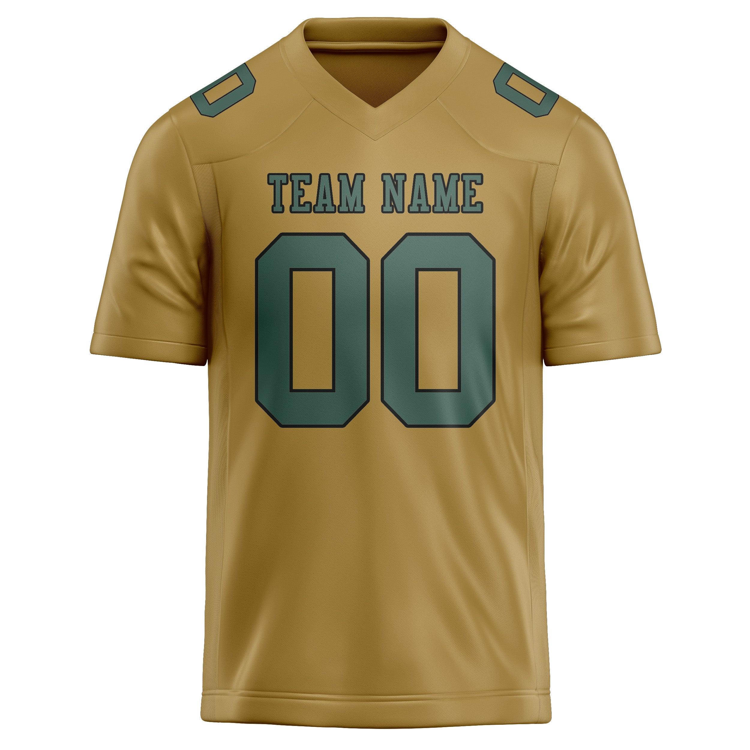 Custom Khaki Blue Green Football Jersey