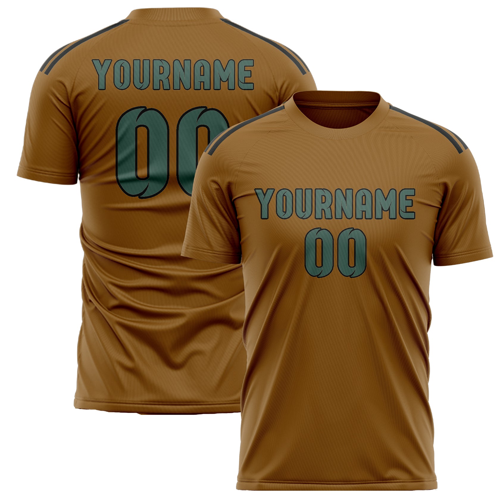Custom Khaki Blue Green Soccer Jersey