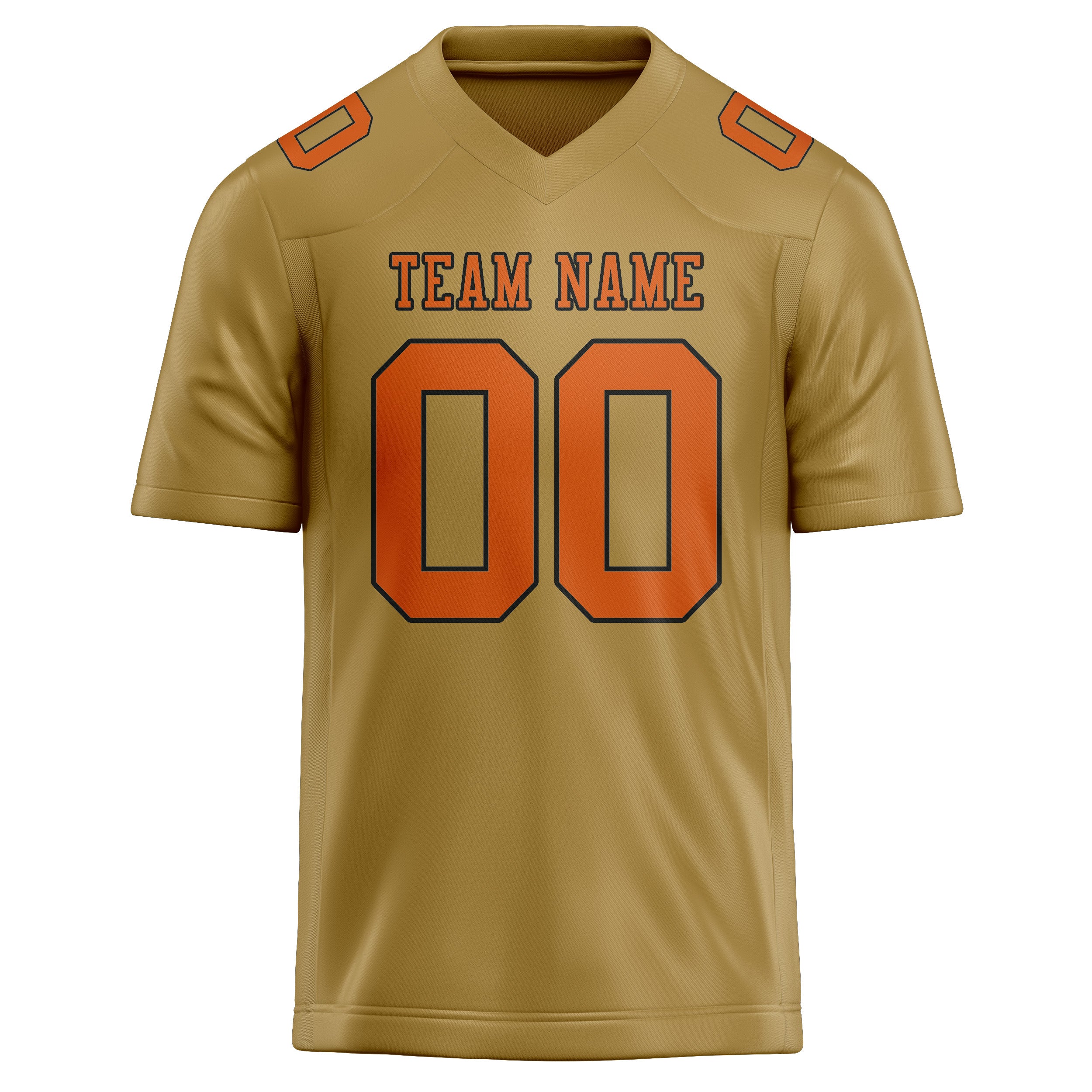 Custom Khaki Orange Football Jersey