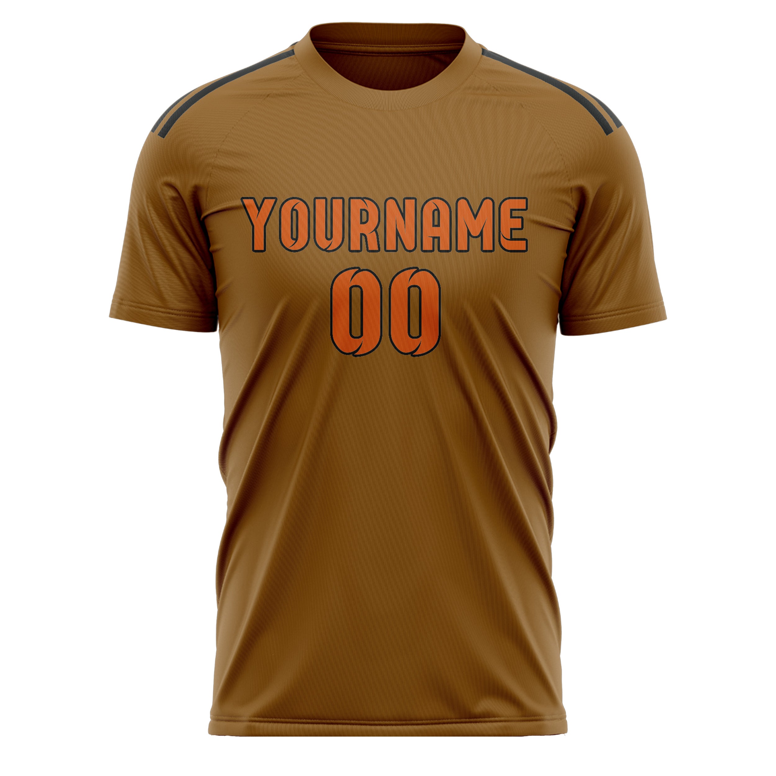 Custom Khaki Orange Soccer Jersey