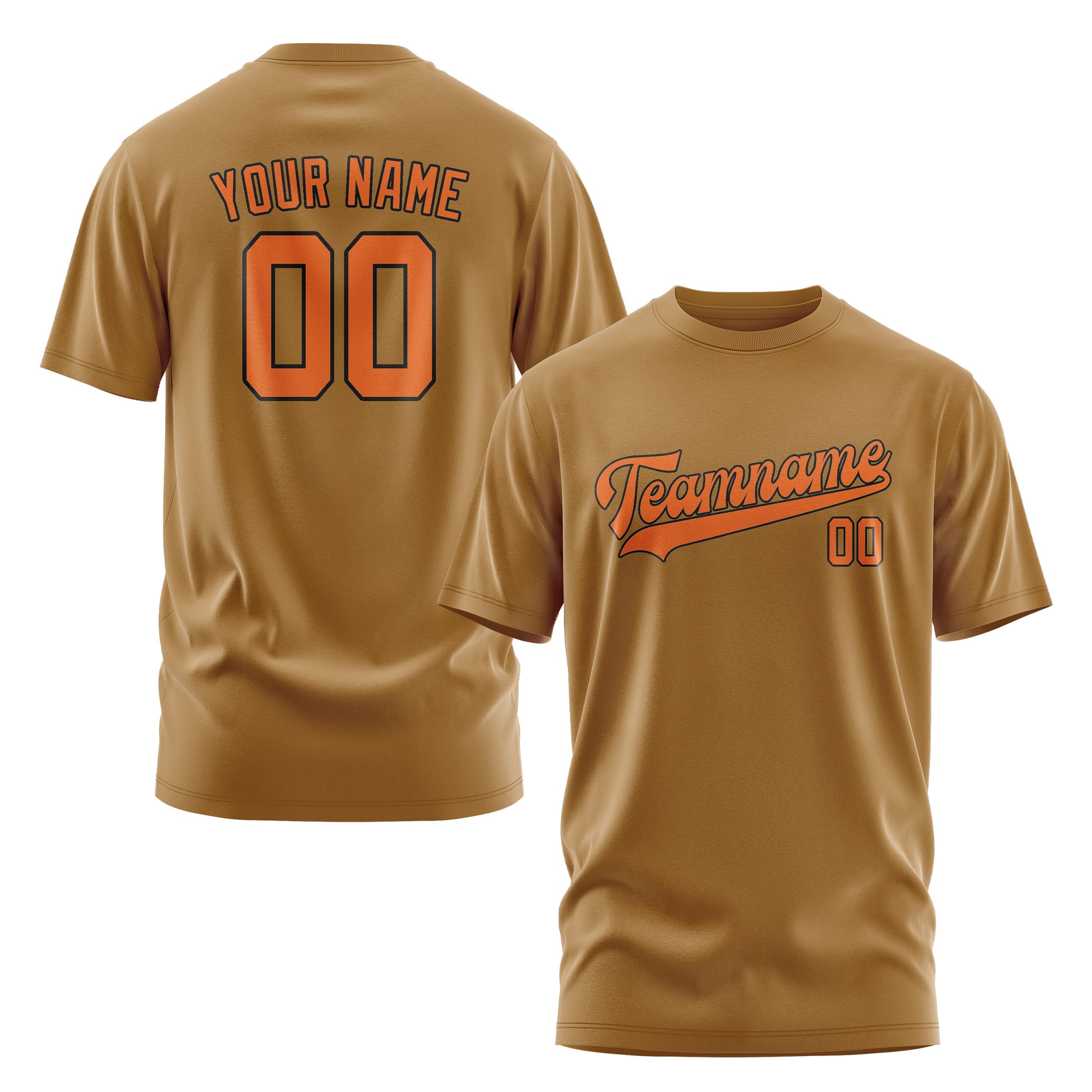 Custom Khaki Orange T-Shirt