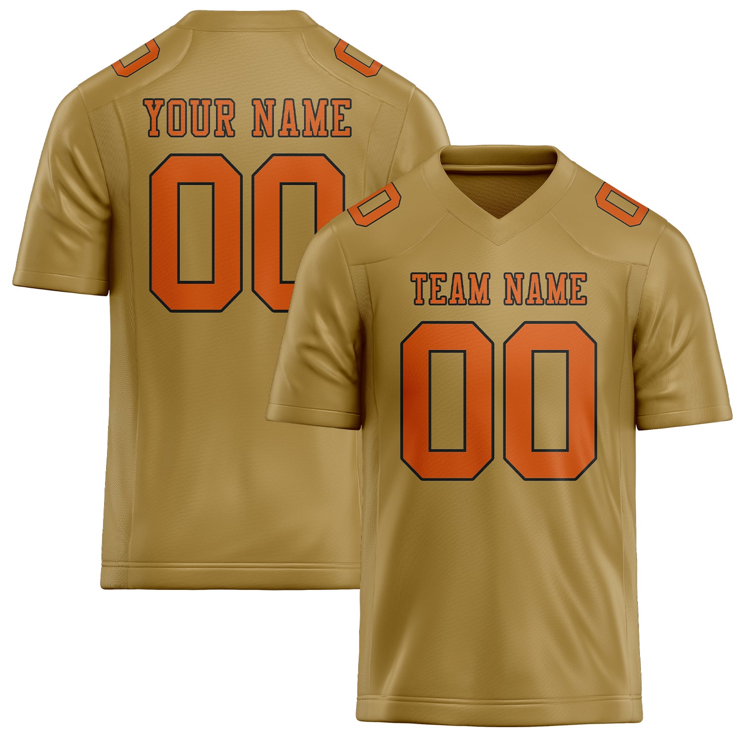 Custom Khaki Orange Football Jersey