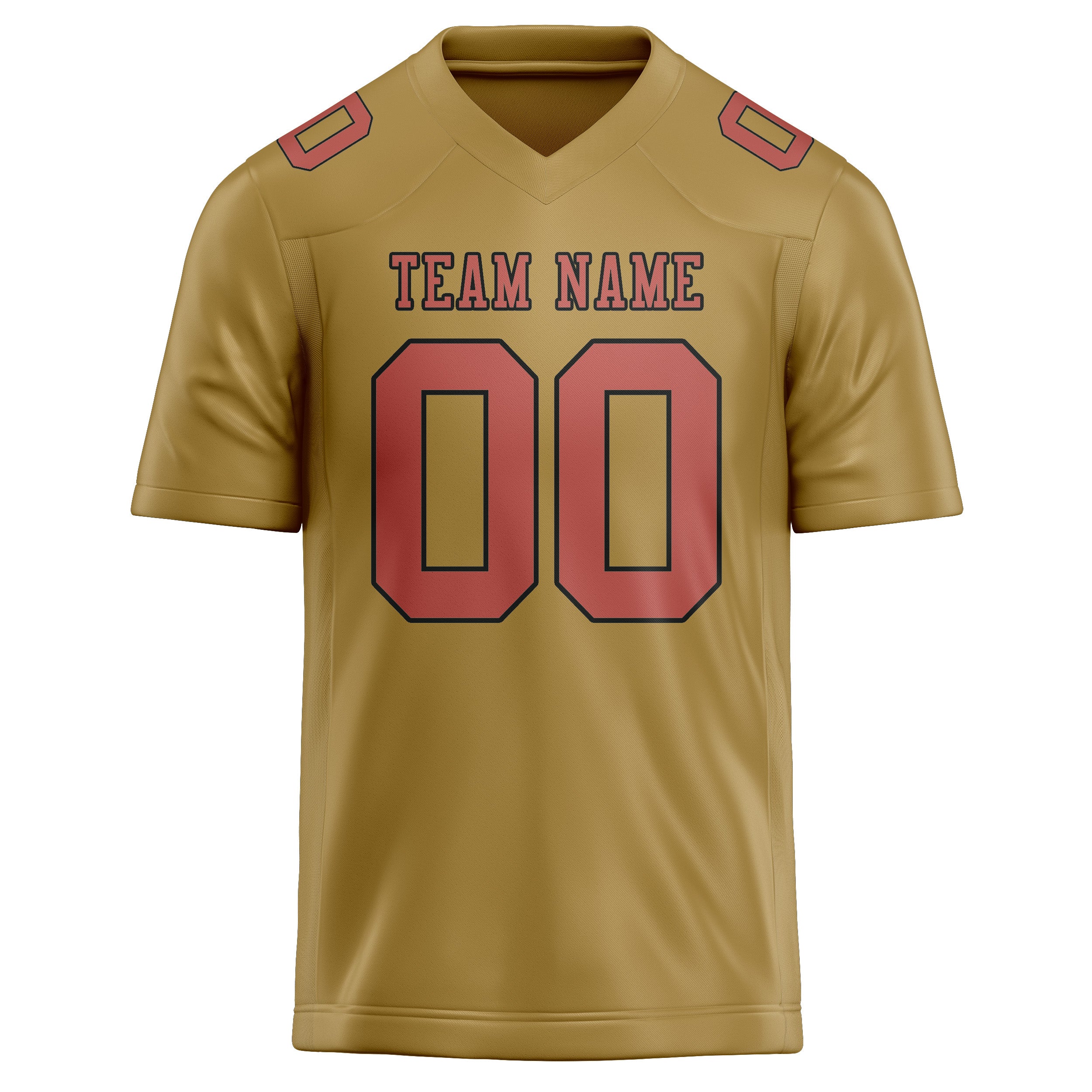 Custom Khaki Copper Rose Football Jersey