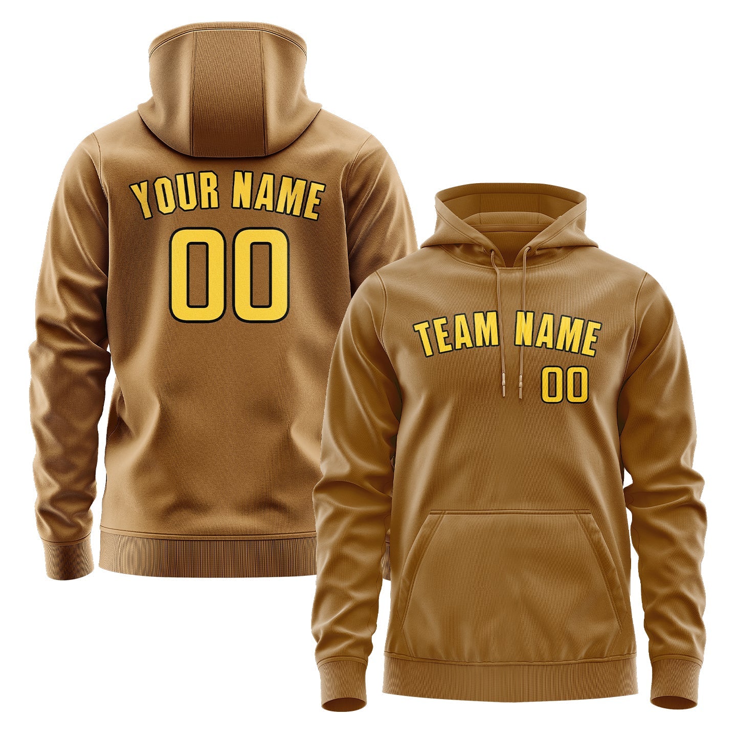 Custom Khaki Gold Hoodie
