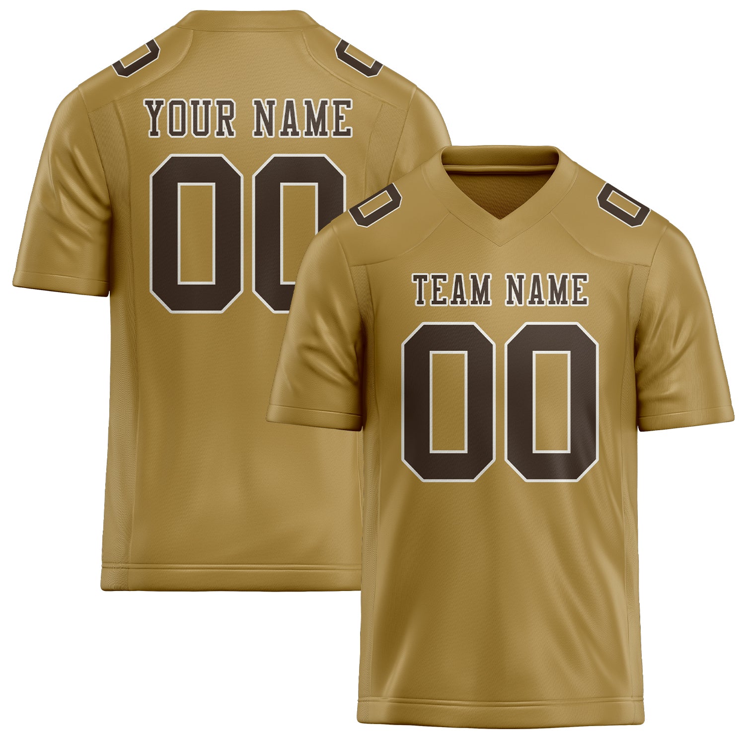 Custom Khaki Brown Football Jersey