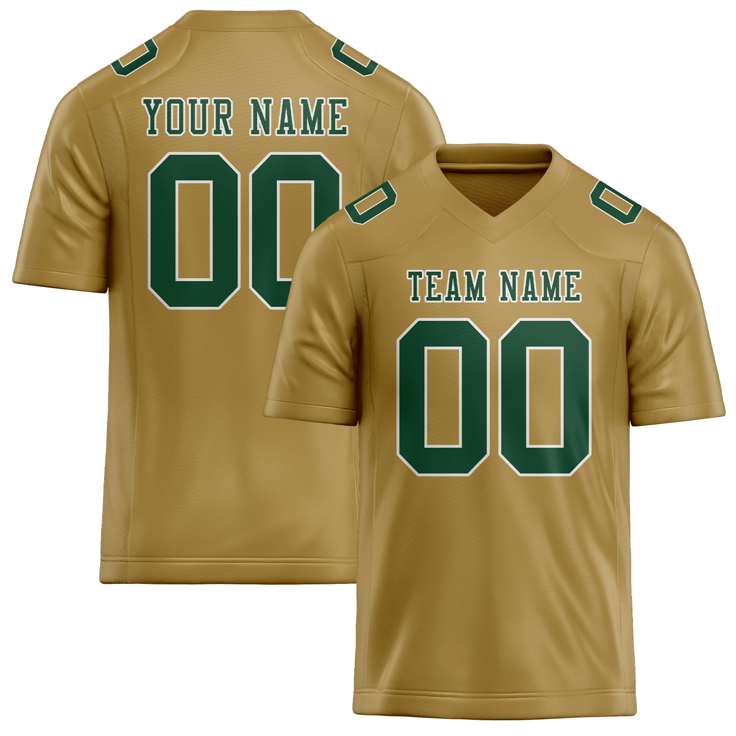 Custom Khaki Green Football Jersey