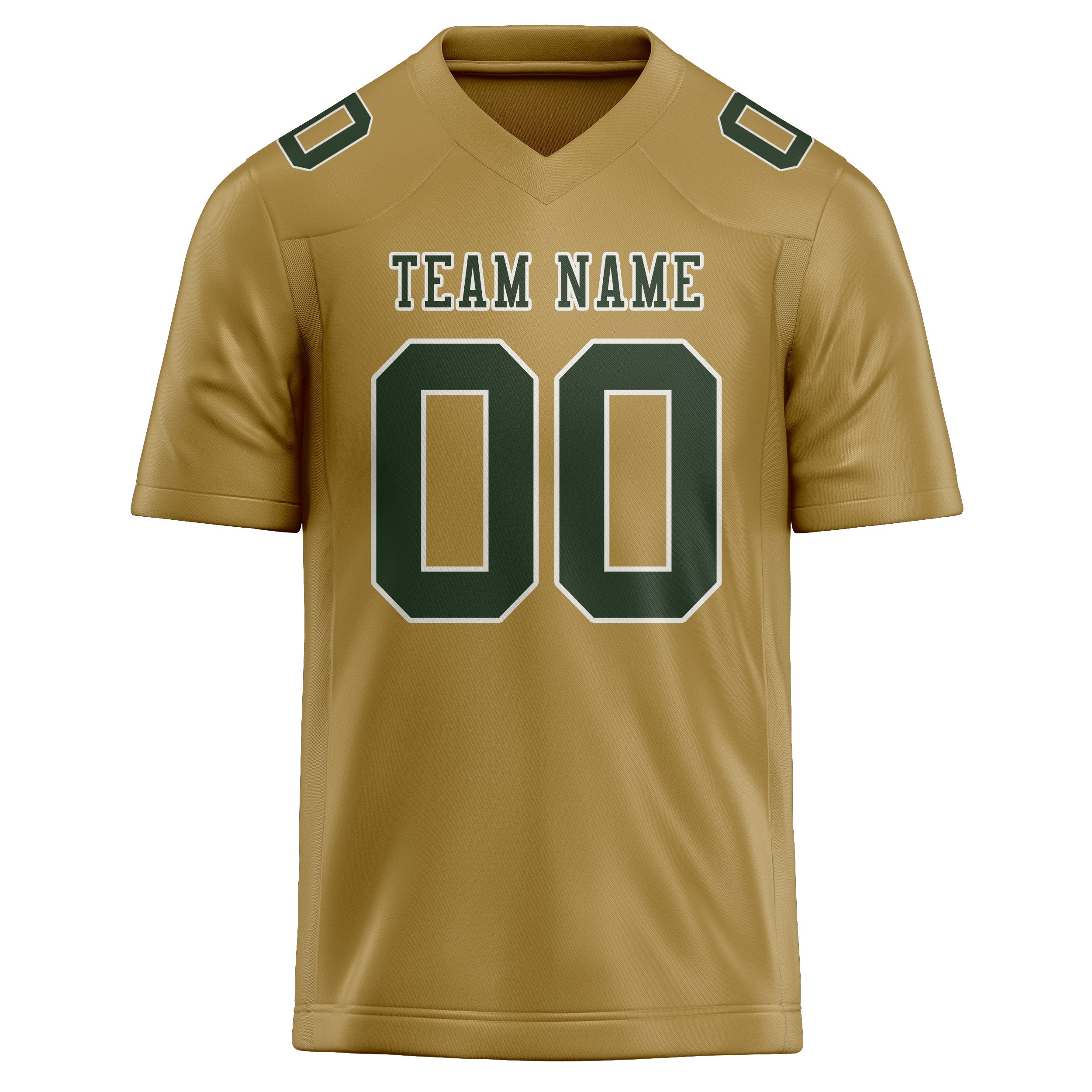 Custom Khaki Dark Green Football Jersey