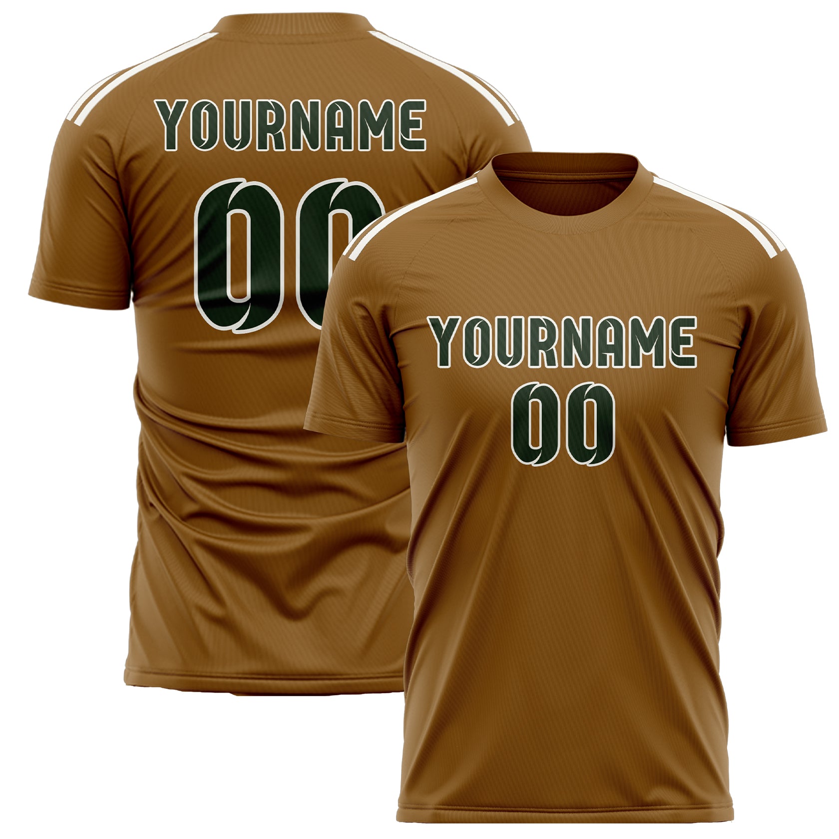 Custom Khaki Dark Green Soccer Jersey