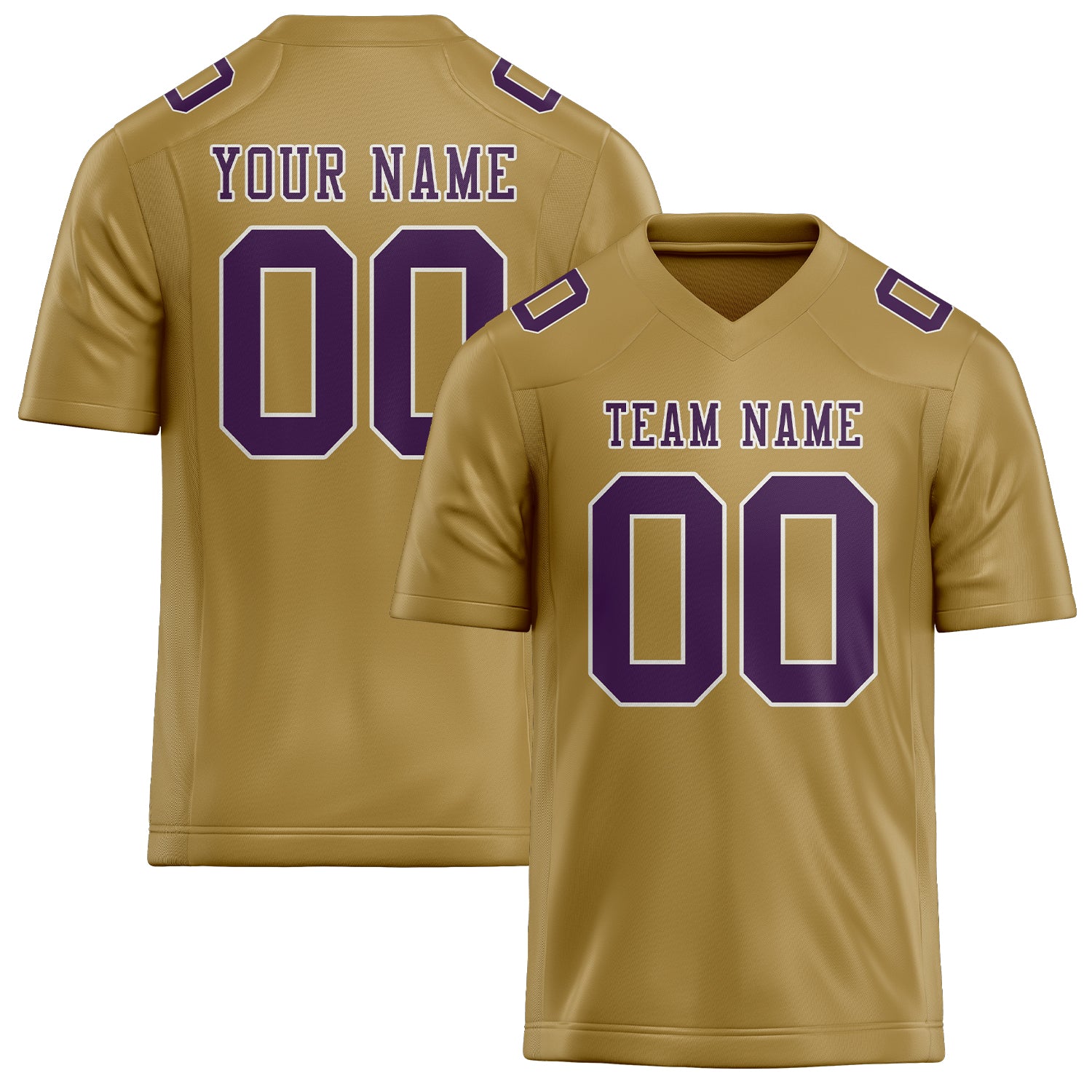Custom Khaki Purple Football Jersey