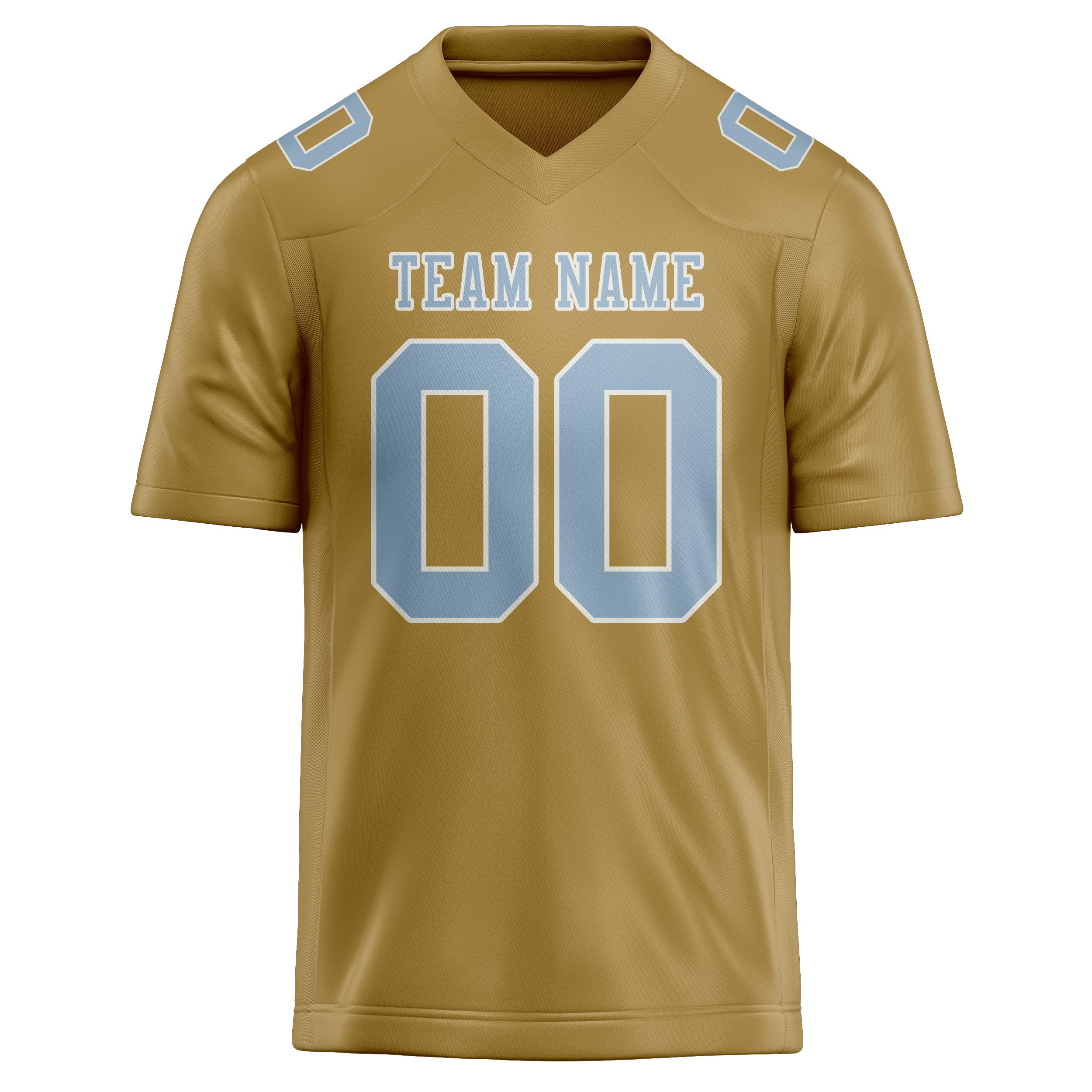 Custom Khaki Light Blue Football Jersey