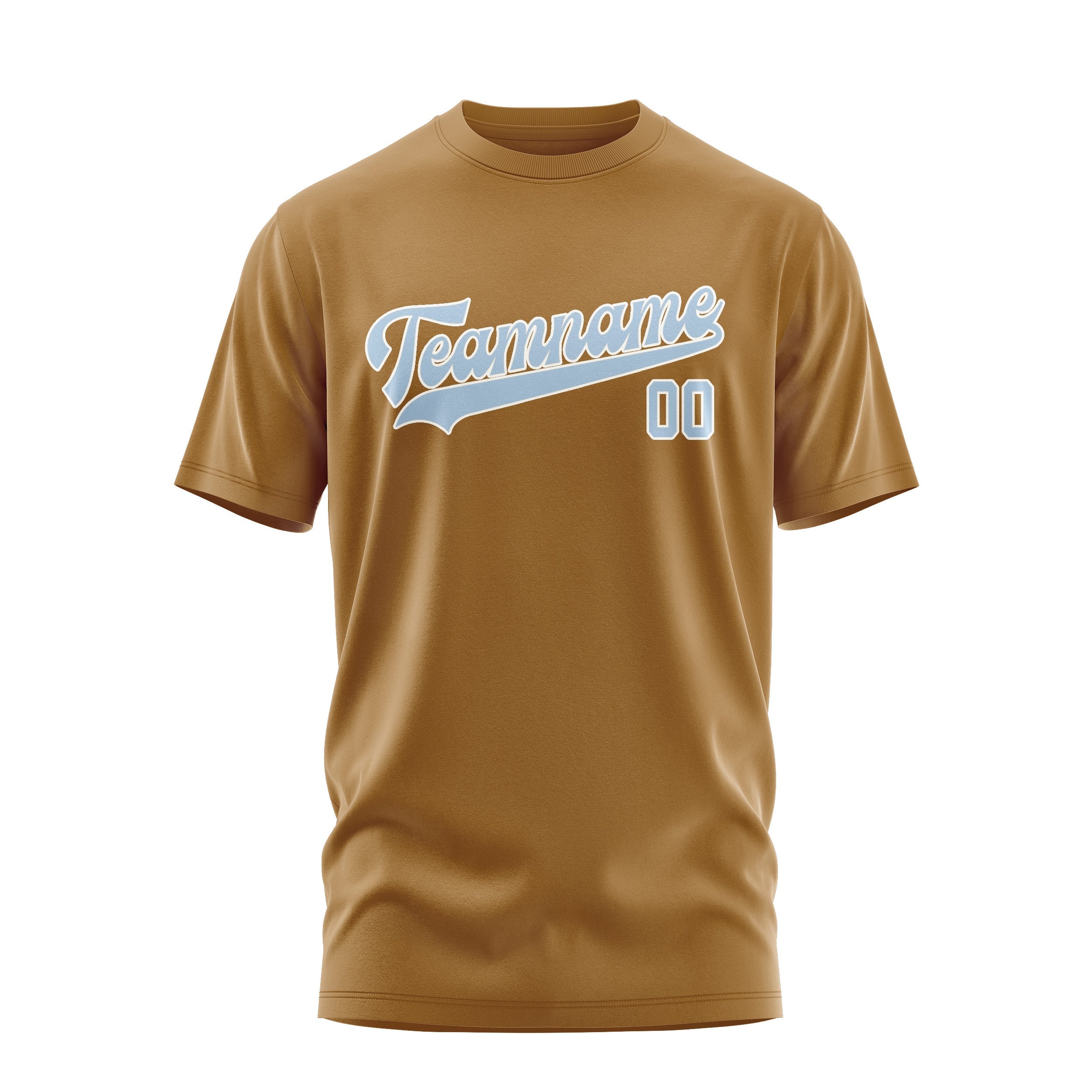 Custom Khaki Light Blue T-Shirt