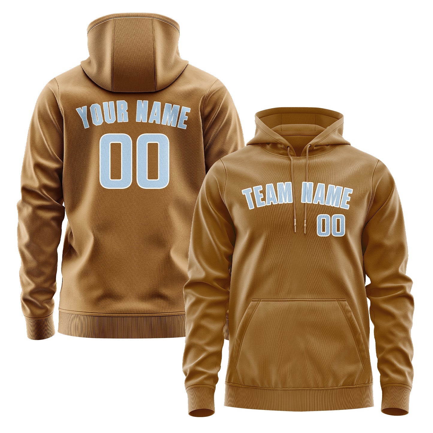 Custom Khaki Light Blue Hoodie