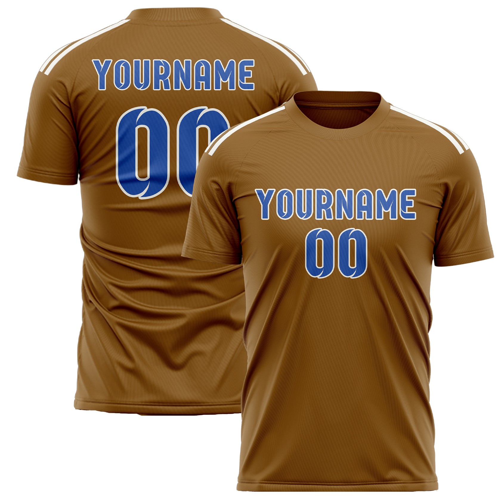 Custom Khaki Sky Blue Soccer Jersey