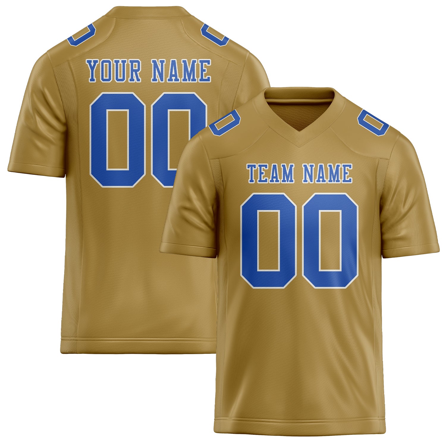 Custom Khaki Sky Blue Football Jersey