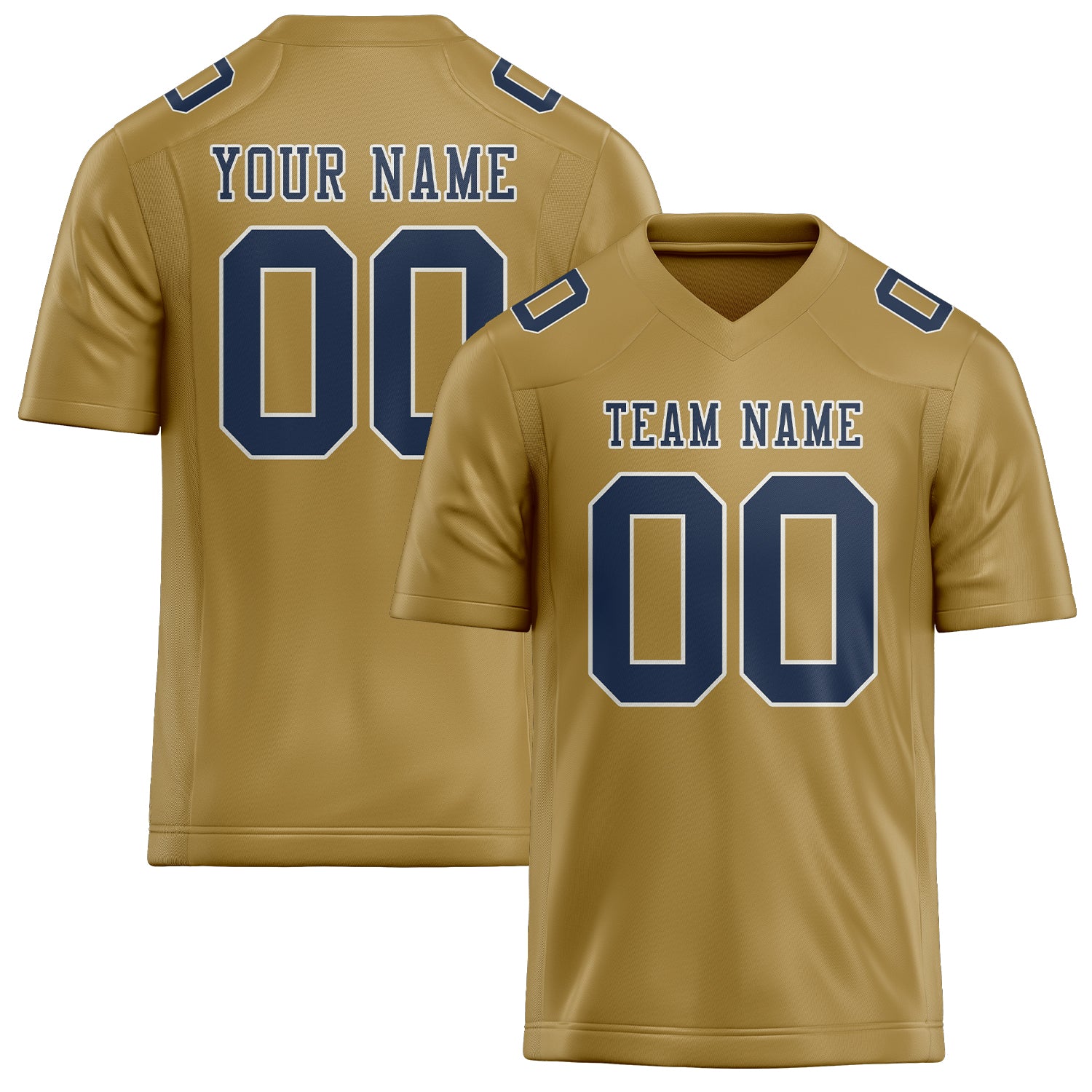 Custom Khaki Blue Football Jersey