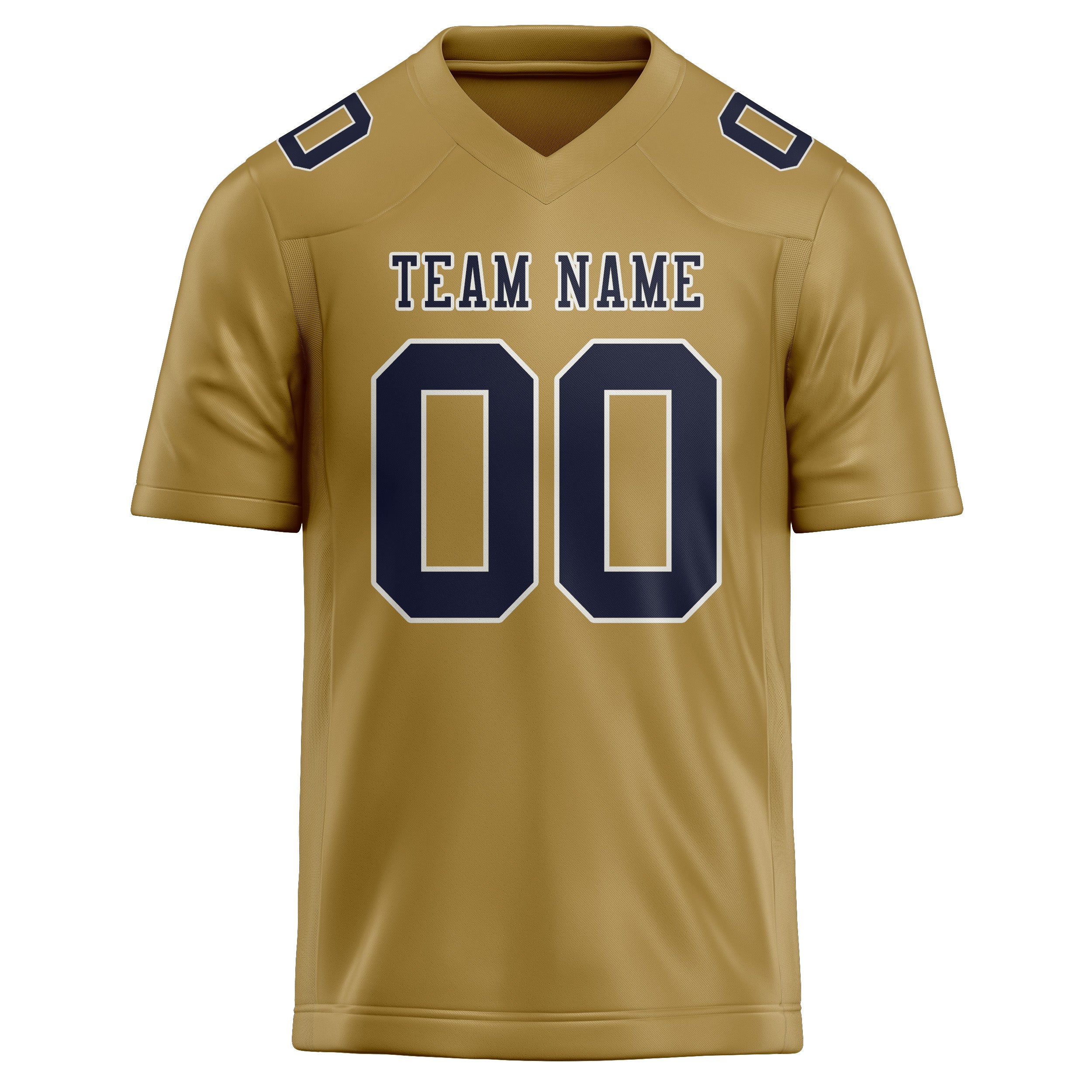 Custom Khaki Navy Football Jersey