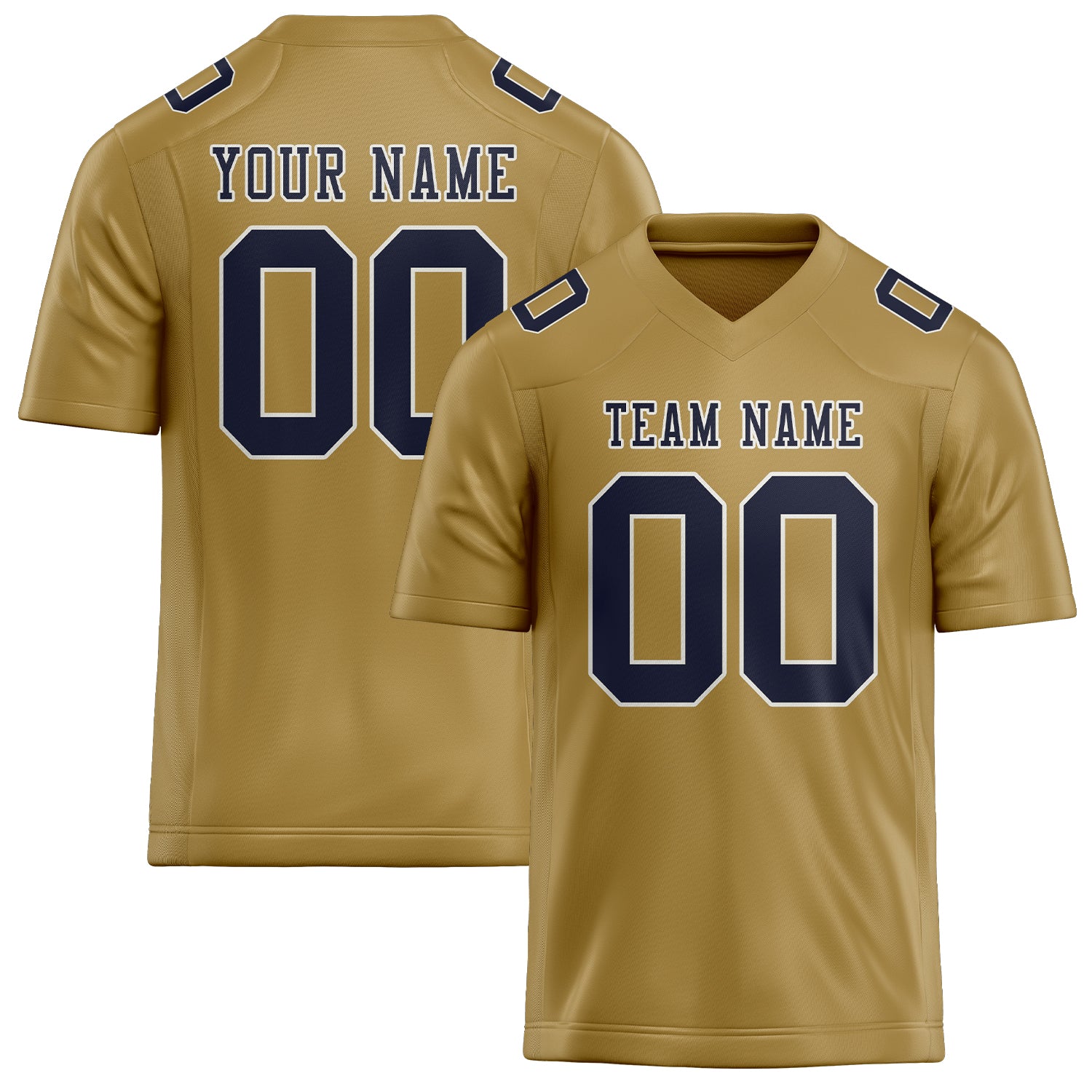 Custom Khaki Navy Football Jersey