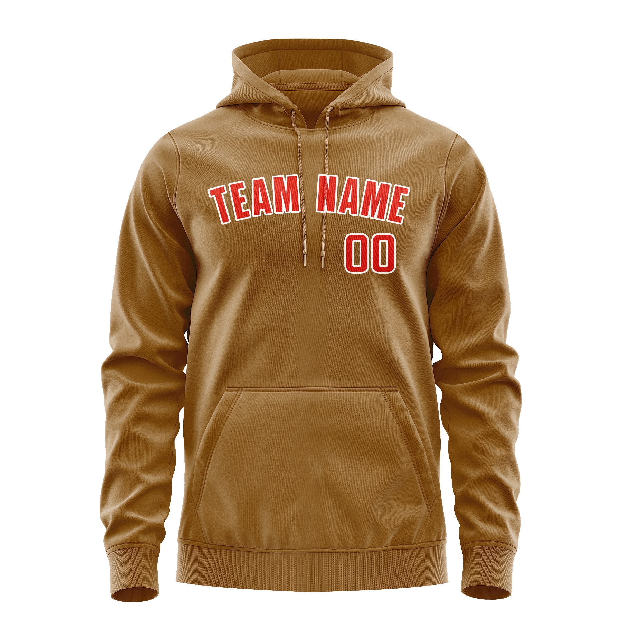 Custom Khaki Orange Red Hoodie